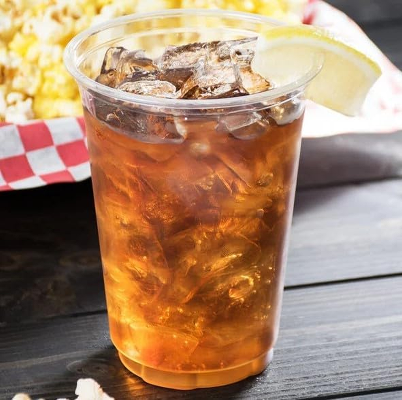 100 Pack, 16Oz Clear Plastic Reusable PET Cups, Transparent Drinking Cups, Beer Cups, for Cold Drinks Only, for Parties, Picnic BBQ, Events, Durable, Resistant, BPA Free, Recyclable, (Dia. 98Mm) image number 1