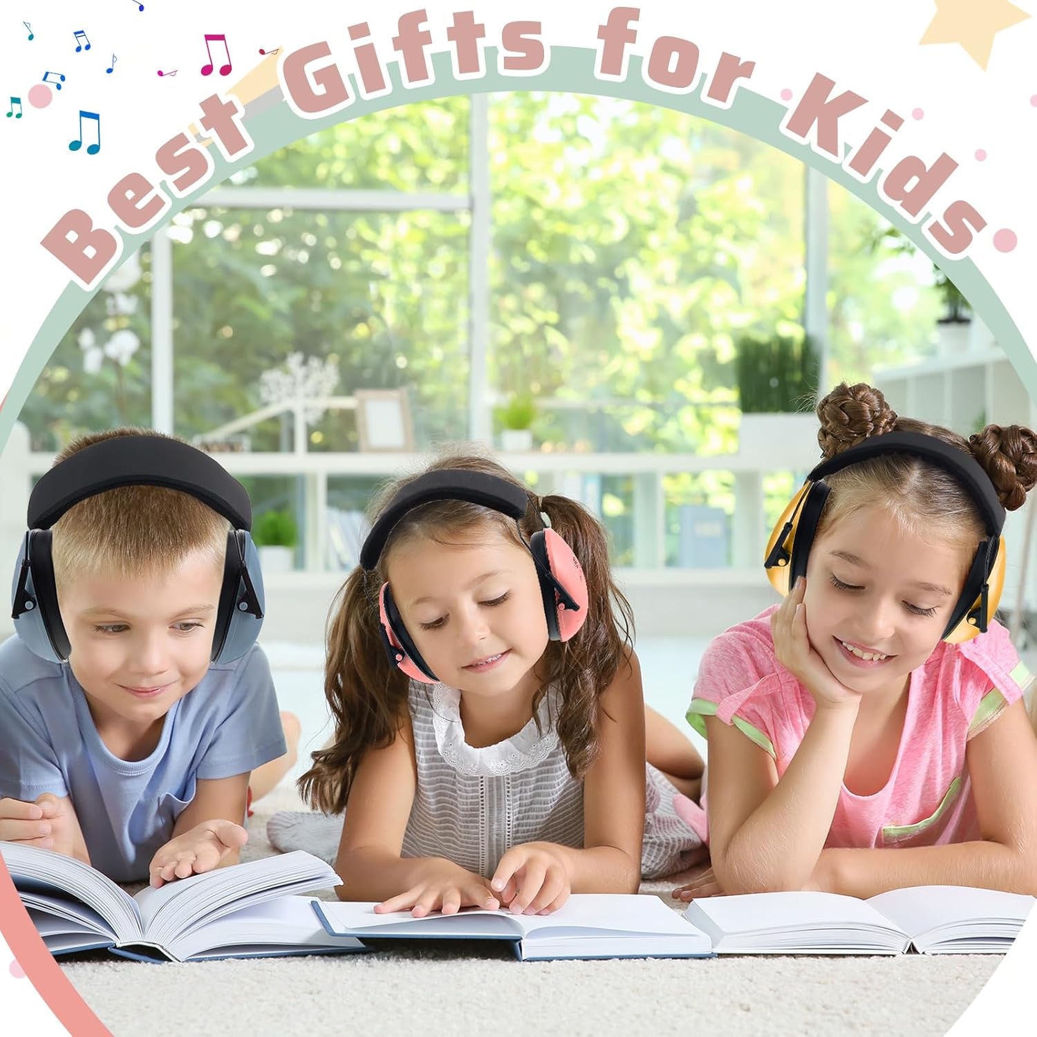 Amylove 12 Pcs Kids Ear Protection Noise Cancelling Headphones Ear Muffs Bulk 27Db Adult Noise Reduction Hearing Earmuff(Universal Fit (Kids & Adults),Classic Style,Happie Boho Color) image number 3