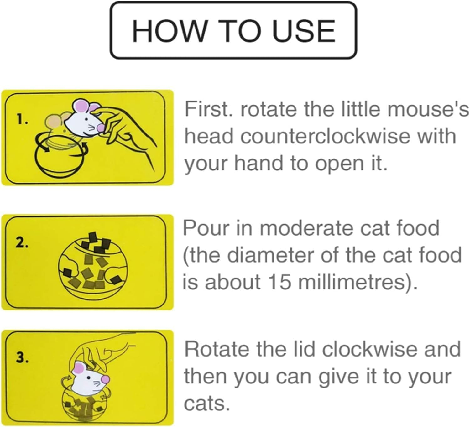 2Pcs Cat Treat Dispenser Toy, Mouse Shape Cat Interactive Toy and Food Dispenser for Pet Increases IQ Interactive & Food Dispensing image number 3