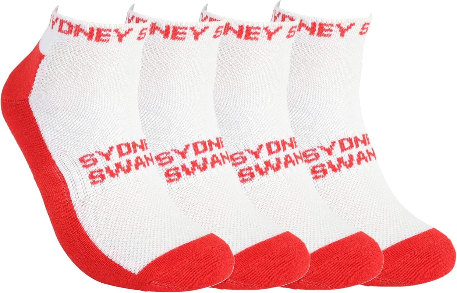 AFL Sydney Swans High Performance Airflow Mesh Sport Ankle Supporter Socks 4 Pair | Australian Football League image number 5
