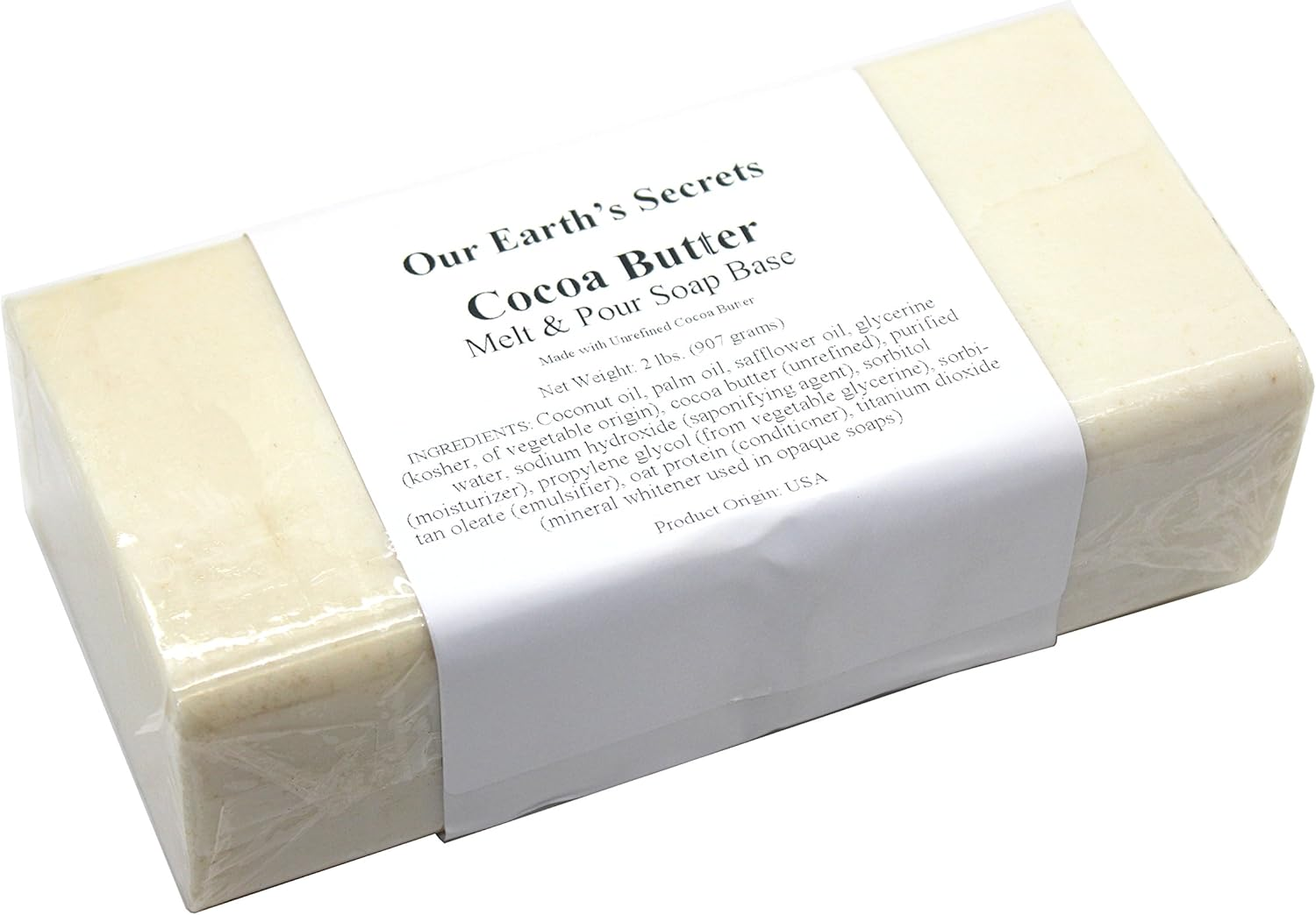 Cocoa Butter - 2 Lbs Melt and Pour Soap Base - Our Earth'S Secrets image number 1