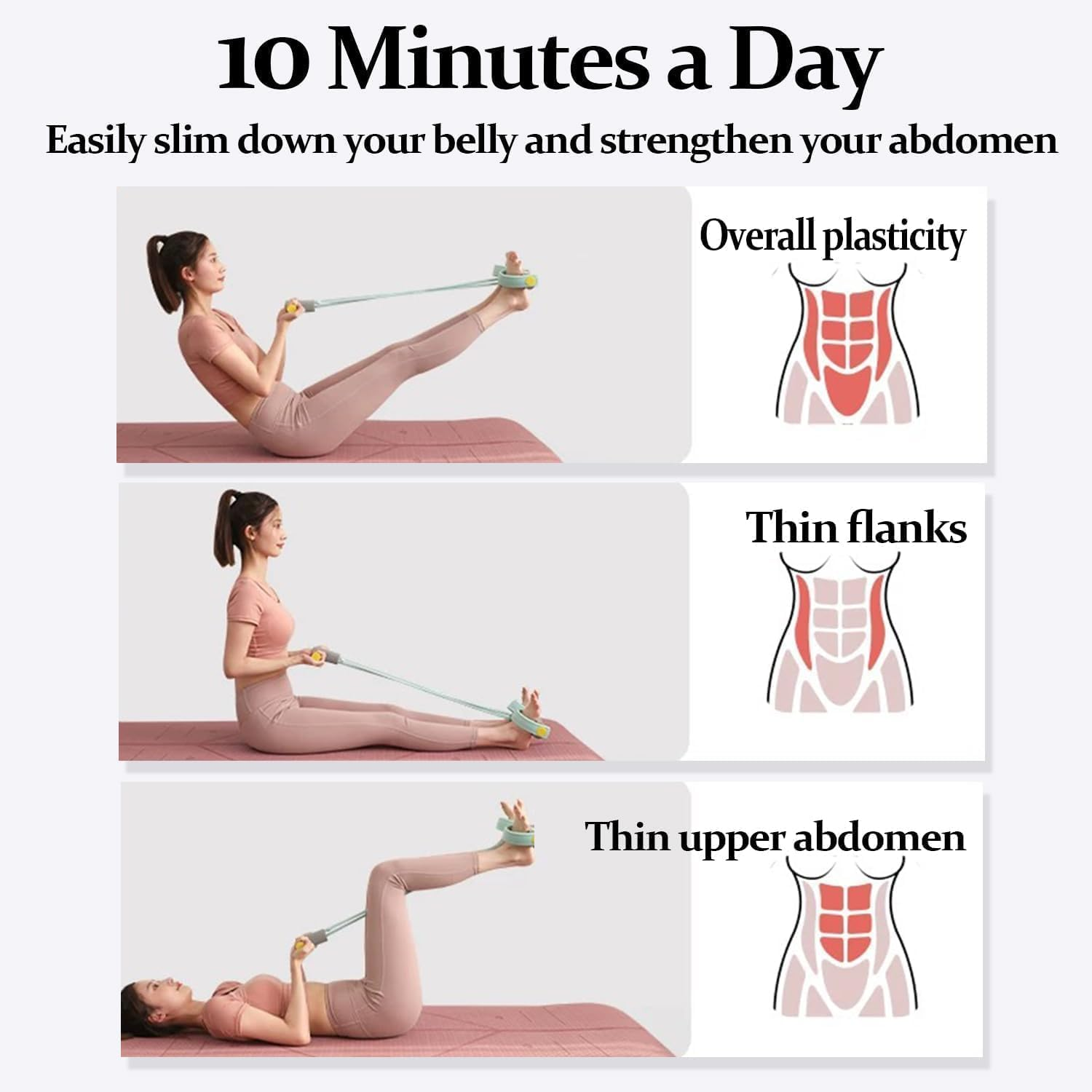 21 Fitness Resistance Bands-6 Tube Pedal Ankle Puller with Figure 8 Exercise Bands,Multifunction Tension Rope,Natural Latex Fitness Bands for Strength Training, Tummy, Waist, Arm, Leg Slimming