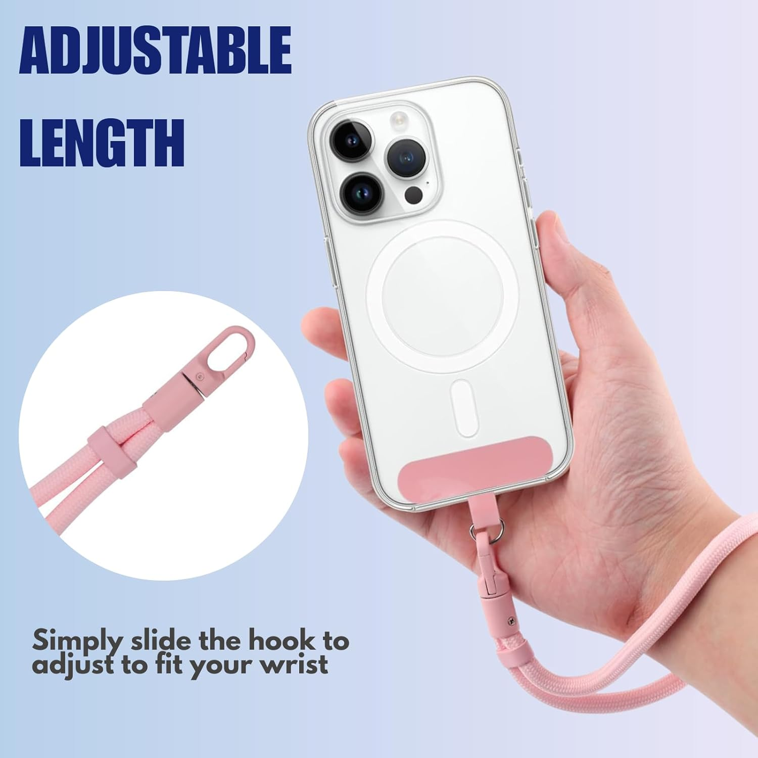 Phone Lanyard, 1 Pack Adjustable Cell Phone Lanyard Strap, Hand Wrist Strap with Tether Tabs for Smartphones image number 4