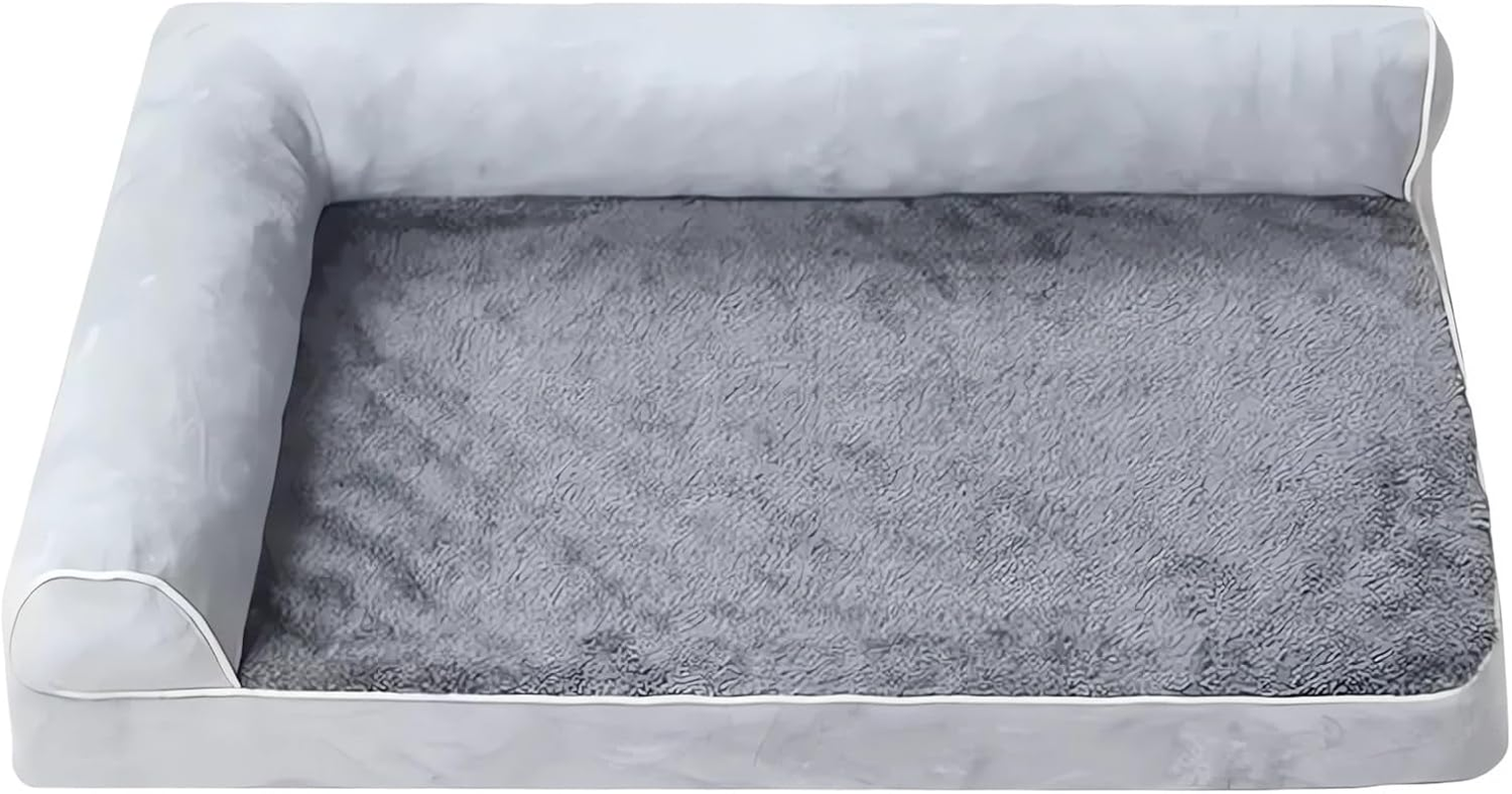 Orthopedic Dog Bed for Large Dogs, Big Waterproof Dog Bed, Washable Pet Bed for Large Sized Dogs with Memory Foam Pet Bed Mat, Anti-Slip Bottom, Deluxe Plush Pet Bed Mat image number 4