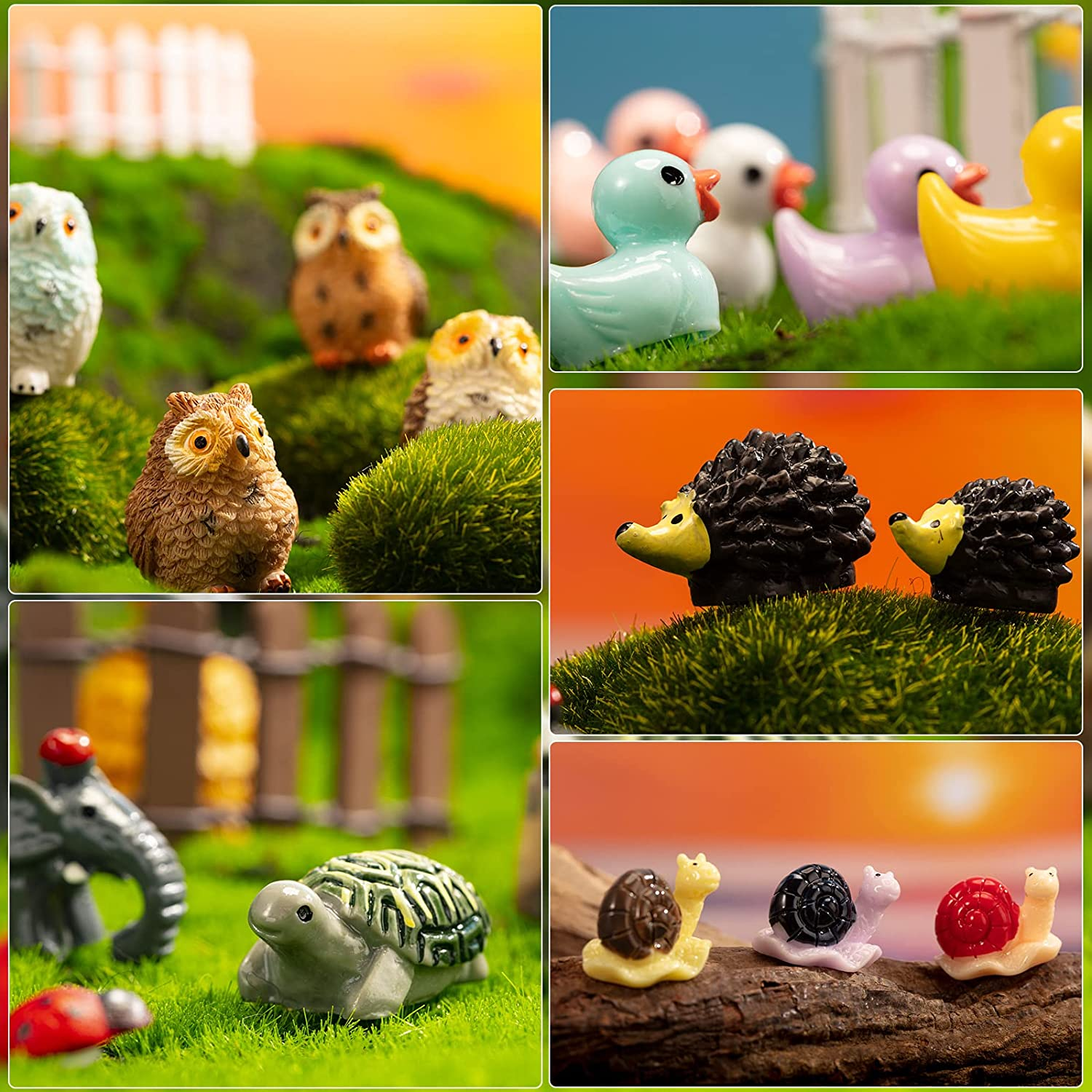 248 Pcs Fairy Garden Kit - Miniature Accessories, Animals, Resin Figurines, Dollhouse Ornaments for DIY Micro Landscape, Plant House Decor image number 4