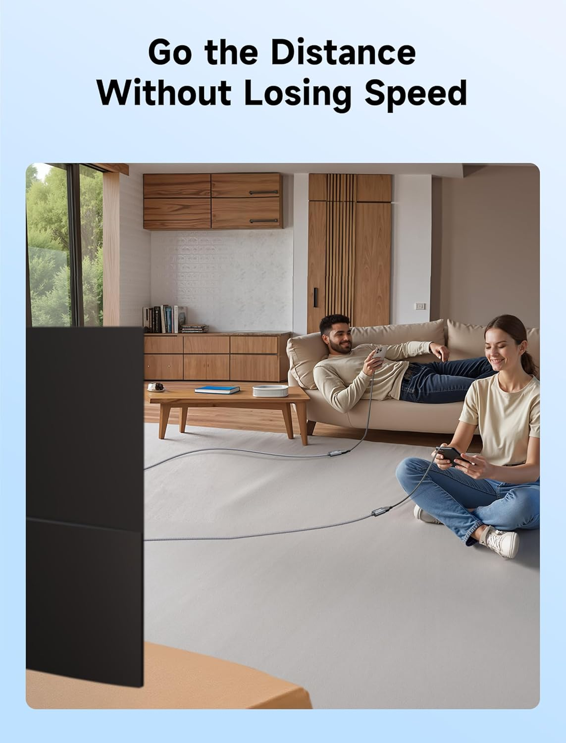 JSAUX USB 3.0 Extension Cable 6.6FT, USB a Male to Female Extension Cord Durable Braided Material Fast Data Transfer Compatible with USB Keyboard, Flash Drive, Hard Drive, Playstation, Xbox, Oculus VR image number 4