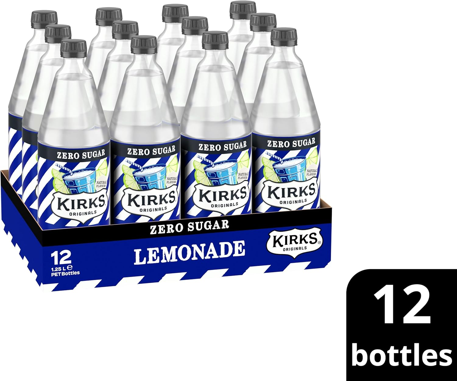 Kirks Sugar Free Lemonade Soft Drink Multipack Bottles 12 X 1.25L image number 4