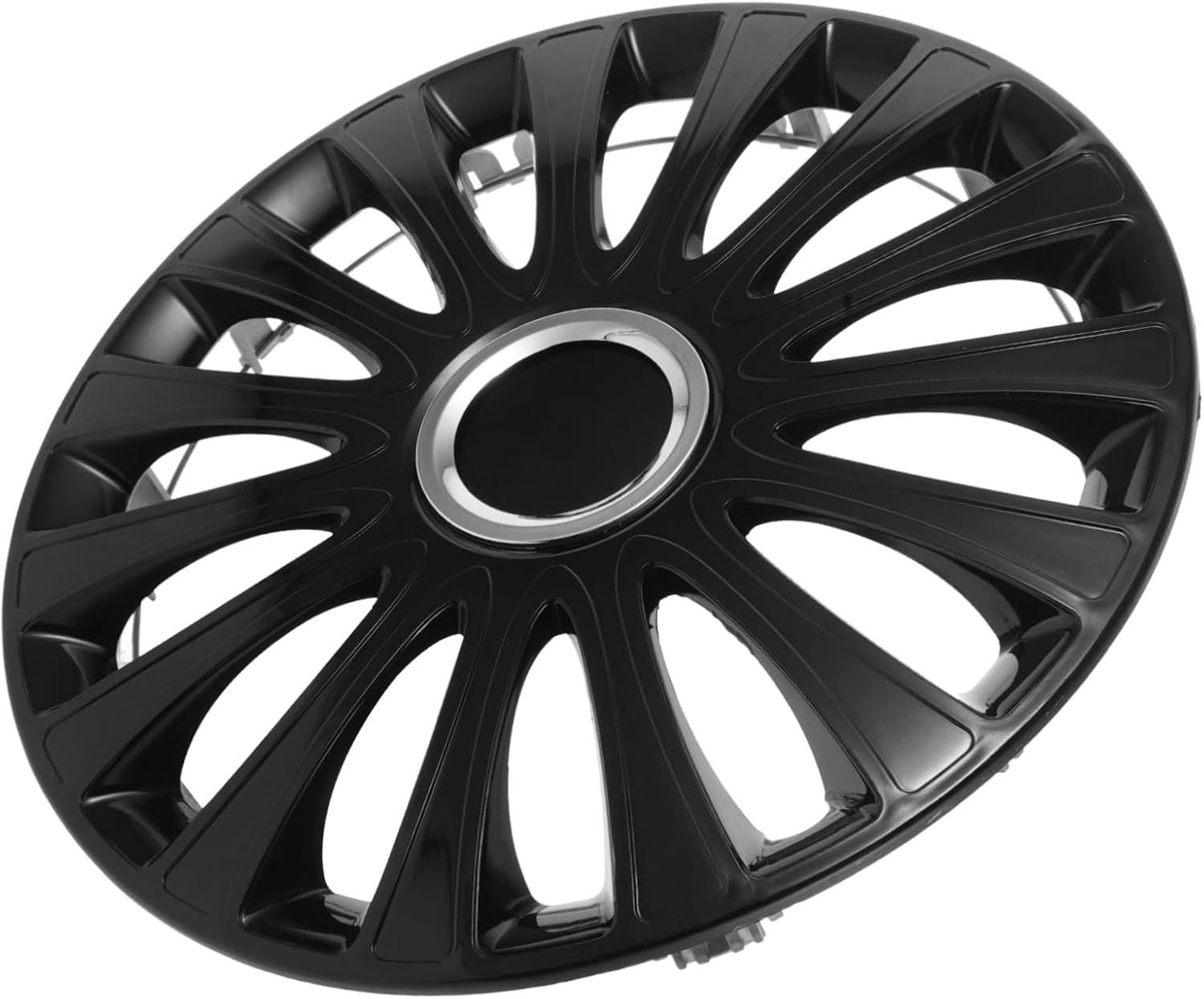 Beatifufu 14-Inch Universal Automotive Wheel Hub Cover Black Plastic Rim Caps Replacement Hubcaps for Cars Truck Vehicle Wheel Rim Decoration image number 1