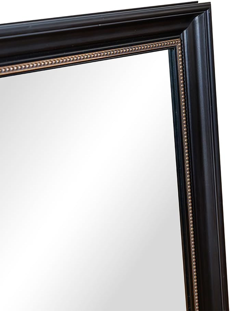 80X60Cm Wall Mirror Shatterproof Tempered HD Glass Mirror Classical PS Frame Carbon Black Mirrors for Vanity, Entryway, House Bedroom, Living Room, Home Entryway, Hallway - Carbon Black image number 5