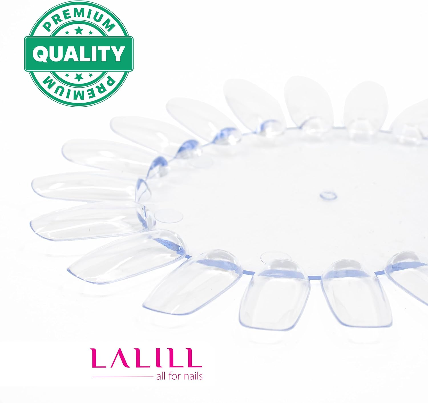 LALILL Presentation Display for Nail 10 Pieces - Nail Display Sun-Shaped - Sticks, Display Fan Practice Starter Colour Ring - Nail Palette round Oval for Illustrating Nail Polish (Clear) - Milky image number 5