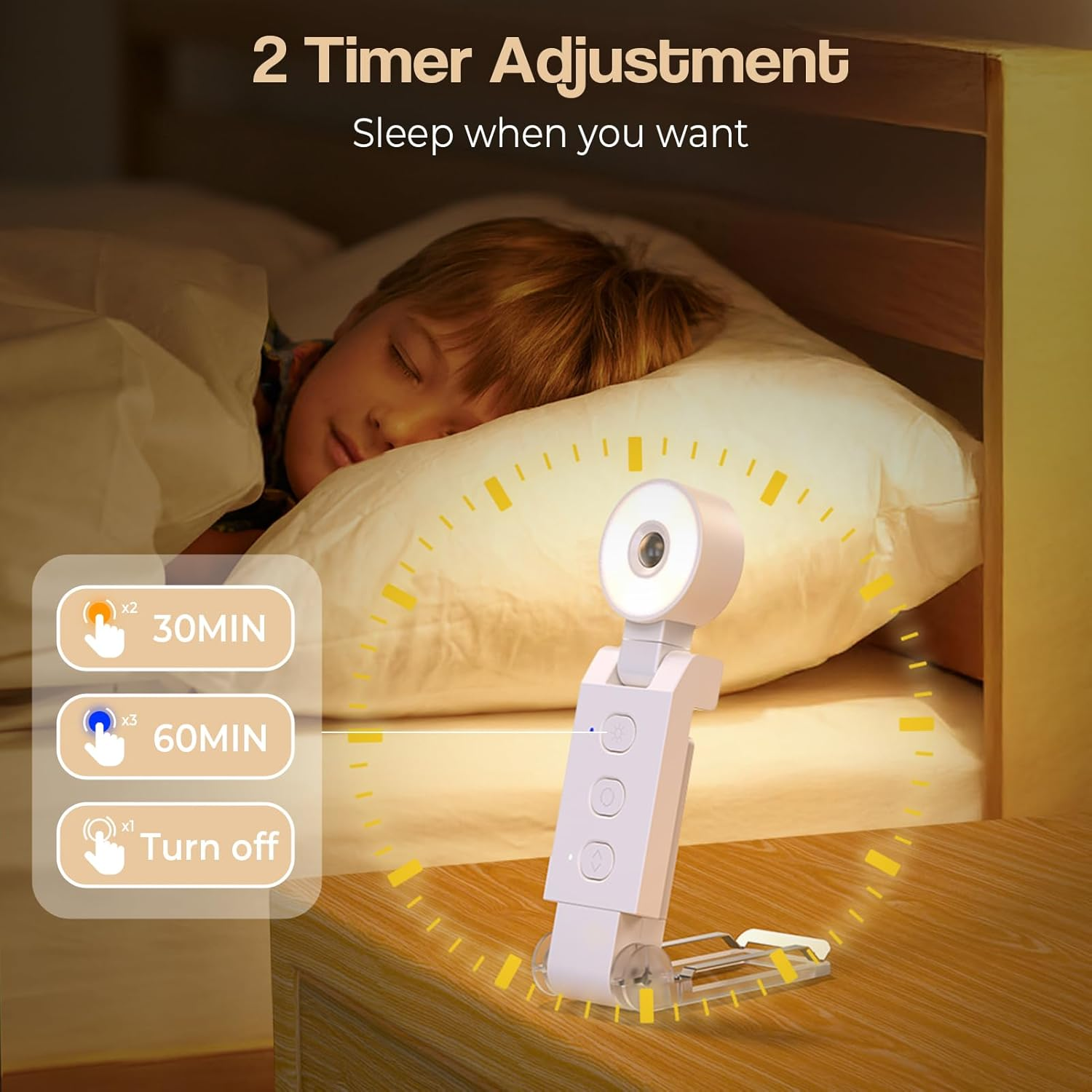 Rechargeable Book Light, 700Mah Book Lamp for Reading in Bed, Ultra-Light Clip-On LED Reading Light with 5 Color & 6 Brightness, Suitable for Book Lovers and Children to Read at Night image number 2