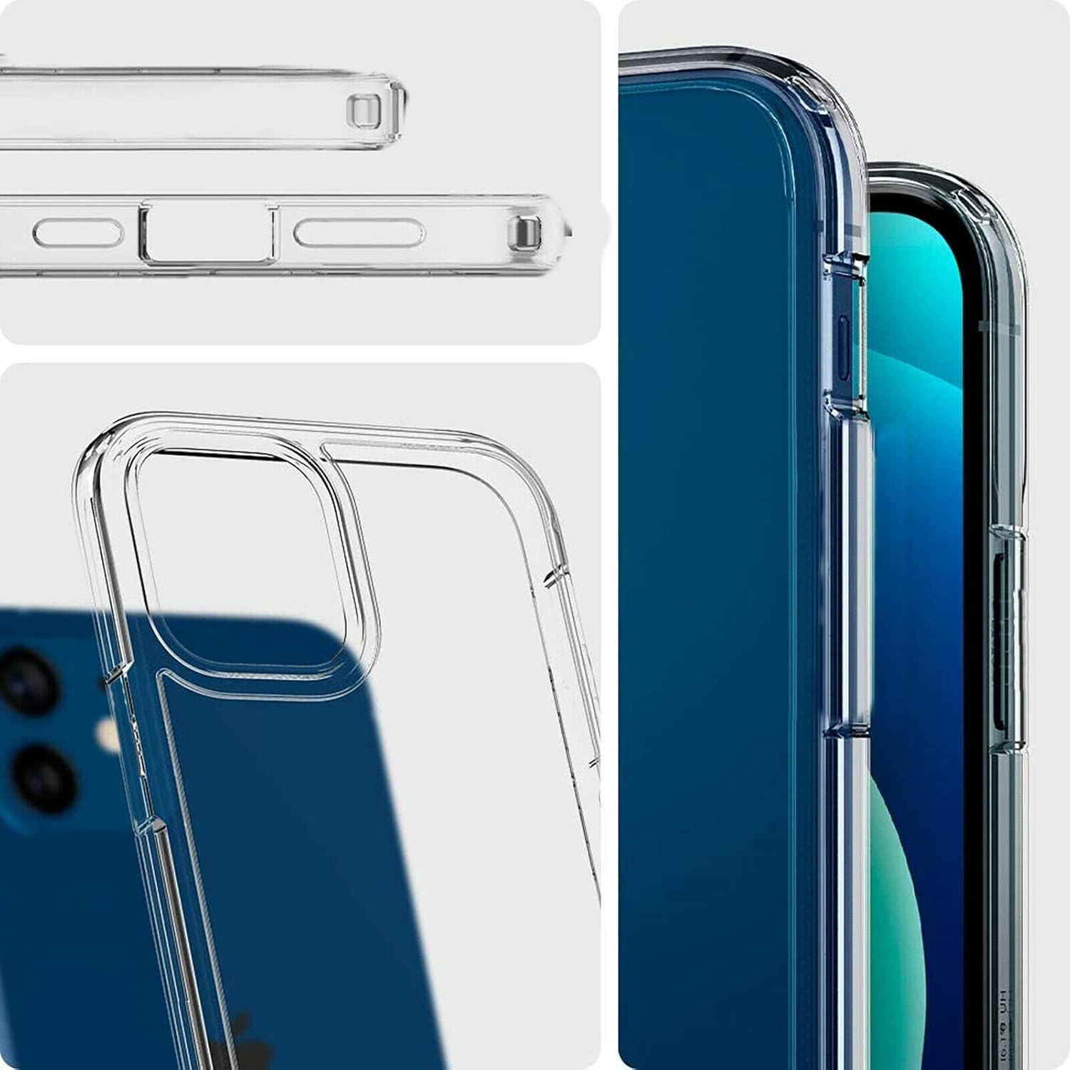 Slim Transparent Clear Bumper Cushion Case Cover for Apple Iphone 12 image number 3