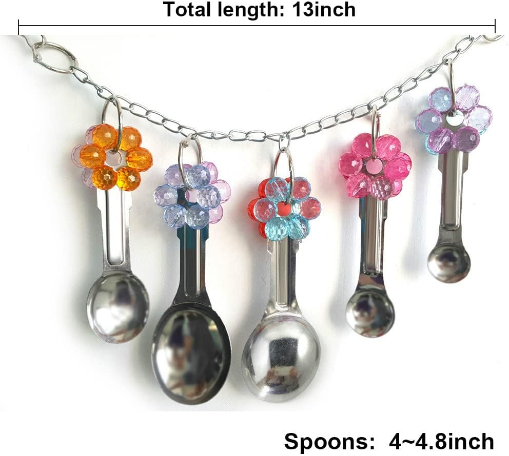 Yamibobo Bird Toy Bird Parrot Toy Spoon, Colorful Stainless Steel and Acrylic Cage D&eacute;cor, Beak Conditioner for Birds with Soft Beaks, Good for Bird'S Mental and Physical Health image number 2