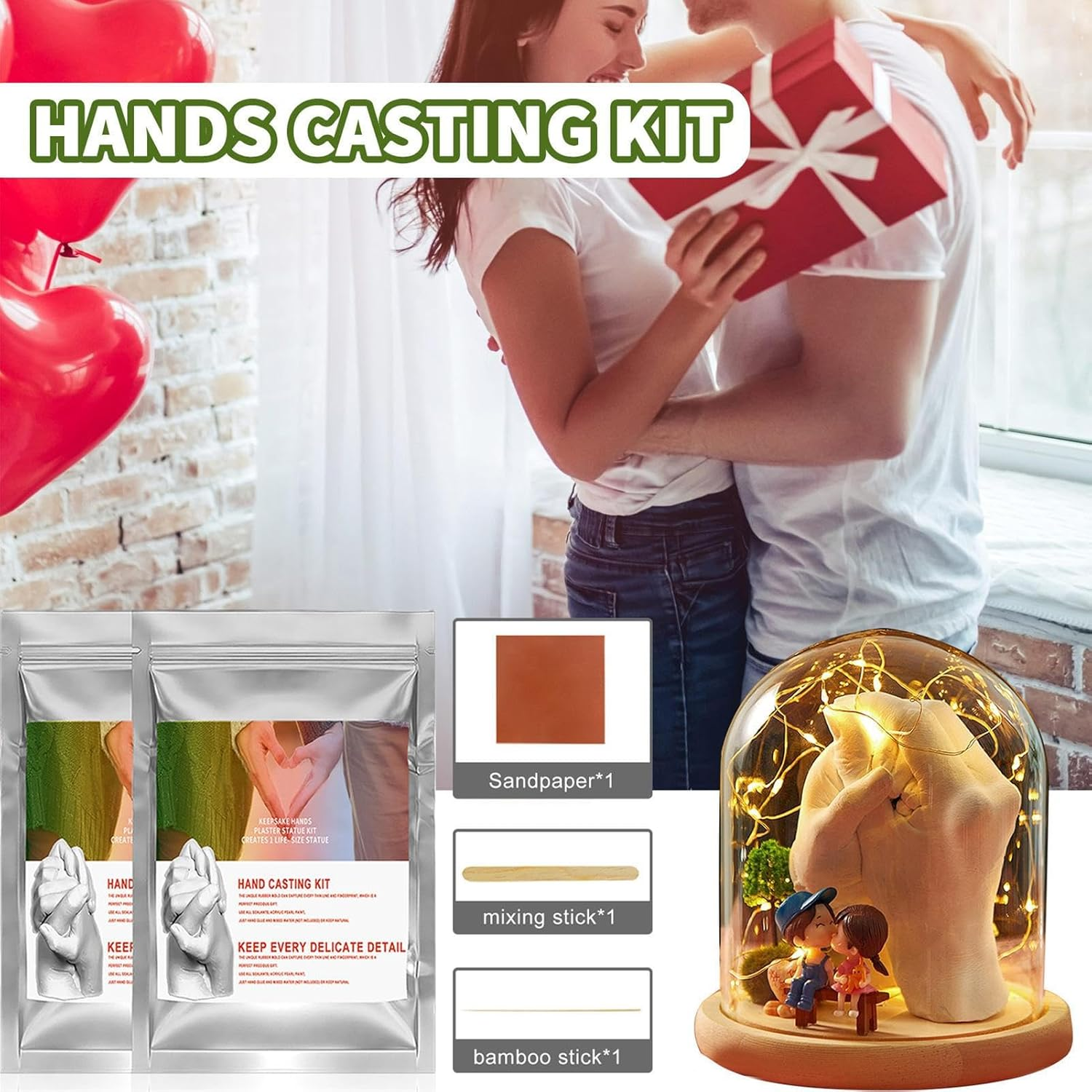 Hand Mold Powder, Fast Curing Casting Material, Skin Safe Kit, 5.51X7.87 Inches for Children and Adults, Easy Use Formula for Family Keepsake Crafts at Baby Handprint Art Projects image number 6