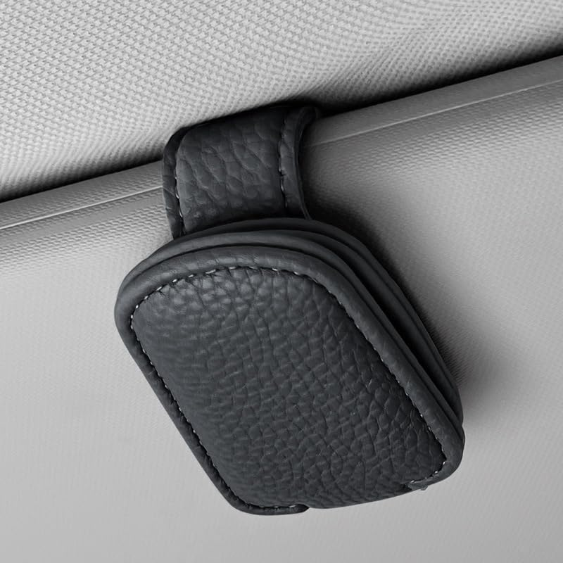 Multi-Functional Car Sunglasses Clip, Automotive Leather Eyeglass Holder, In-Car Sun Visor Eyeglass Clamp, Vehicle Sunglasses Card Clip, Magnetic Portable Eyewear Clip. 2 Pack
