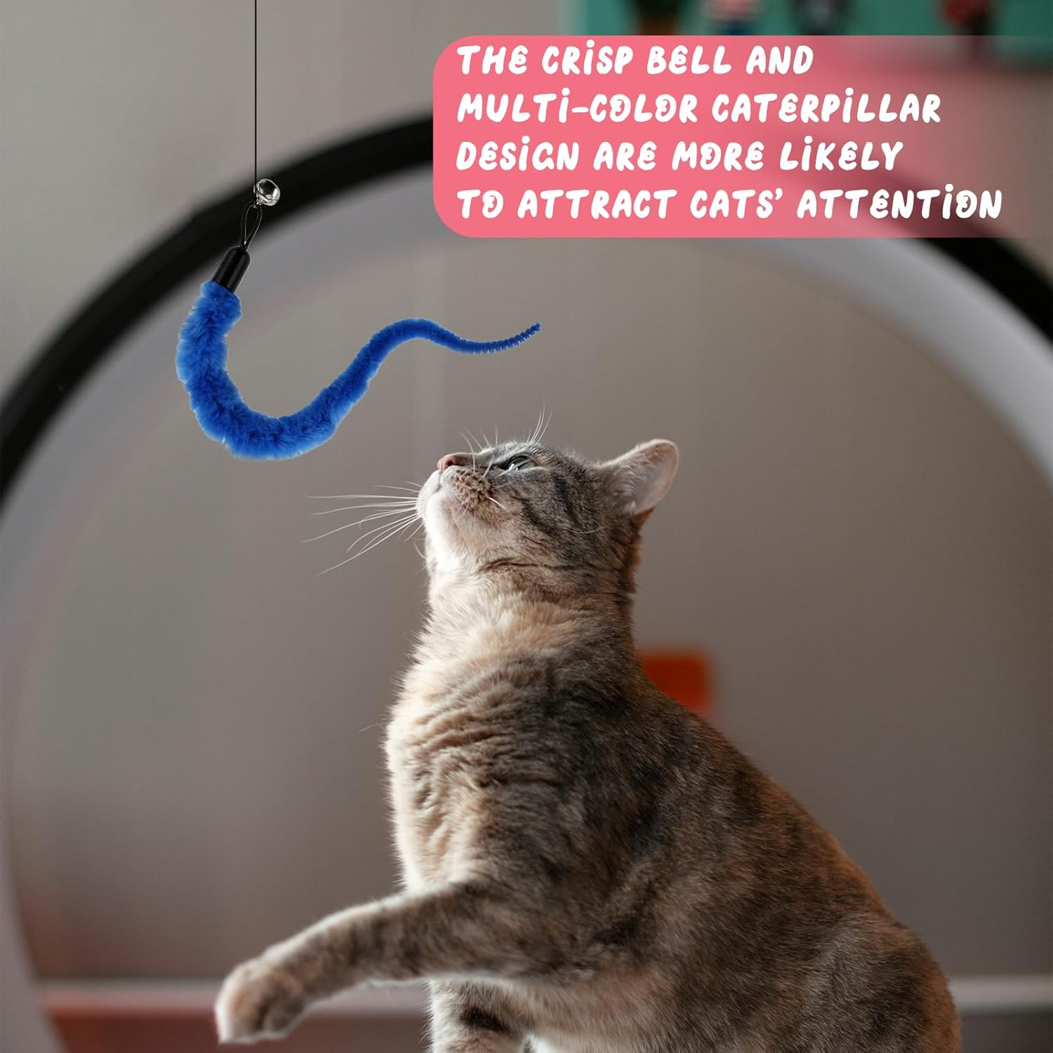 Vin Beauty Cat Wand Attachments 12 Pcs Cat Worm Toy Refills for Cats, All Breed Sizes, Indoor Use image number 3