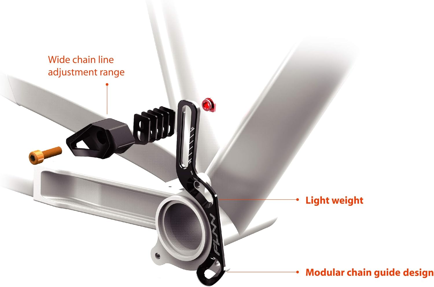 FUNN Bicycle Chain Guide - ZIPPA LITE ISCG05 - Tooth Capacity: 26-36T, BLACK image number 1