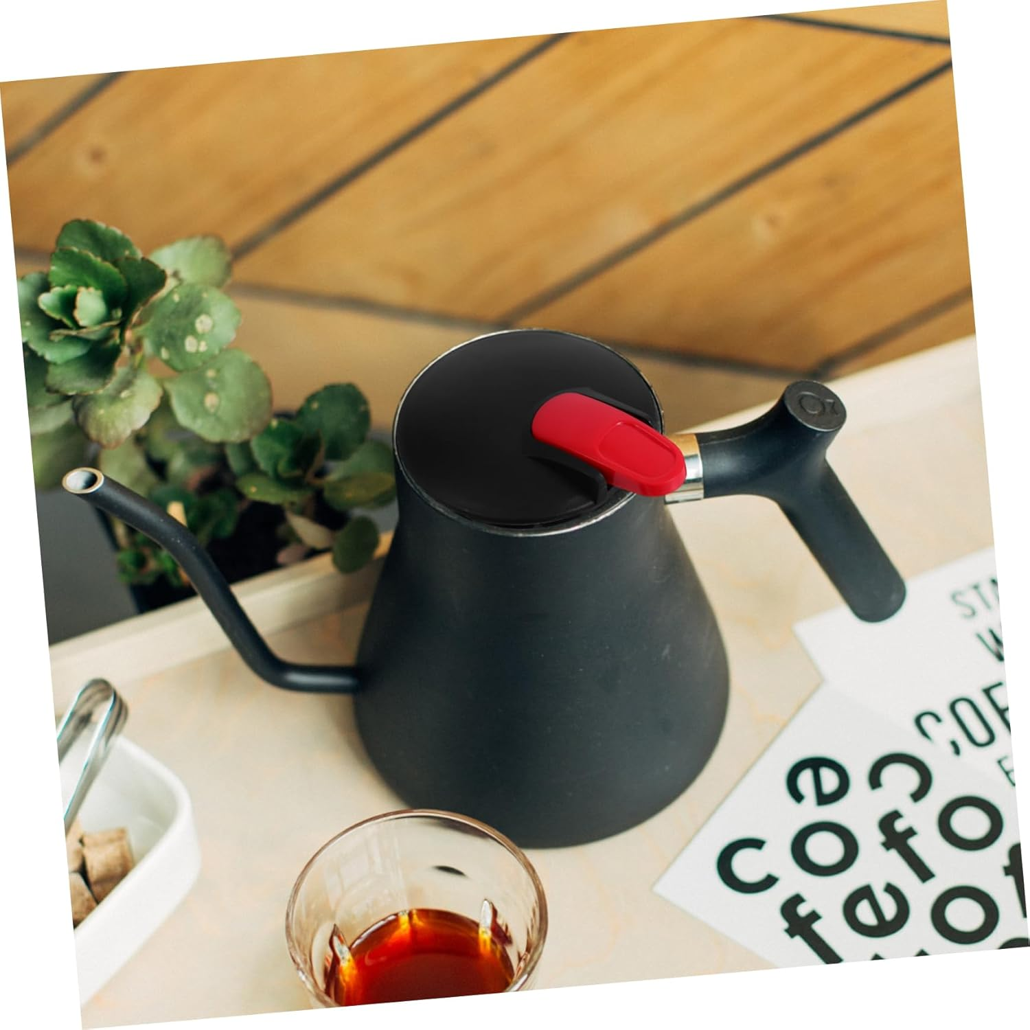 FUNOMOCYA Coffee Pot Replacement Lid Black Red Insulated Teapot Lid for Home and Restaurant Use Konb for Espresso Carafe Cover image number 3