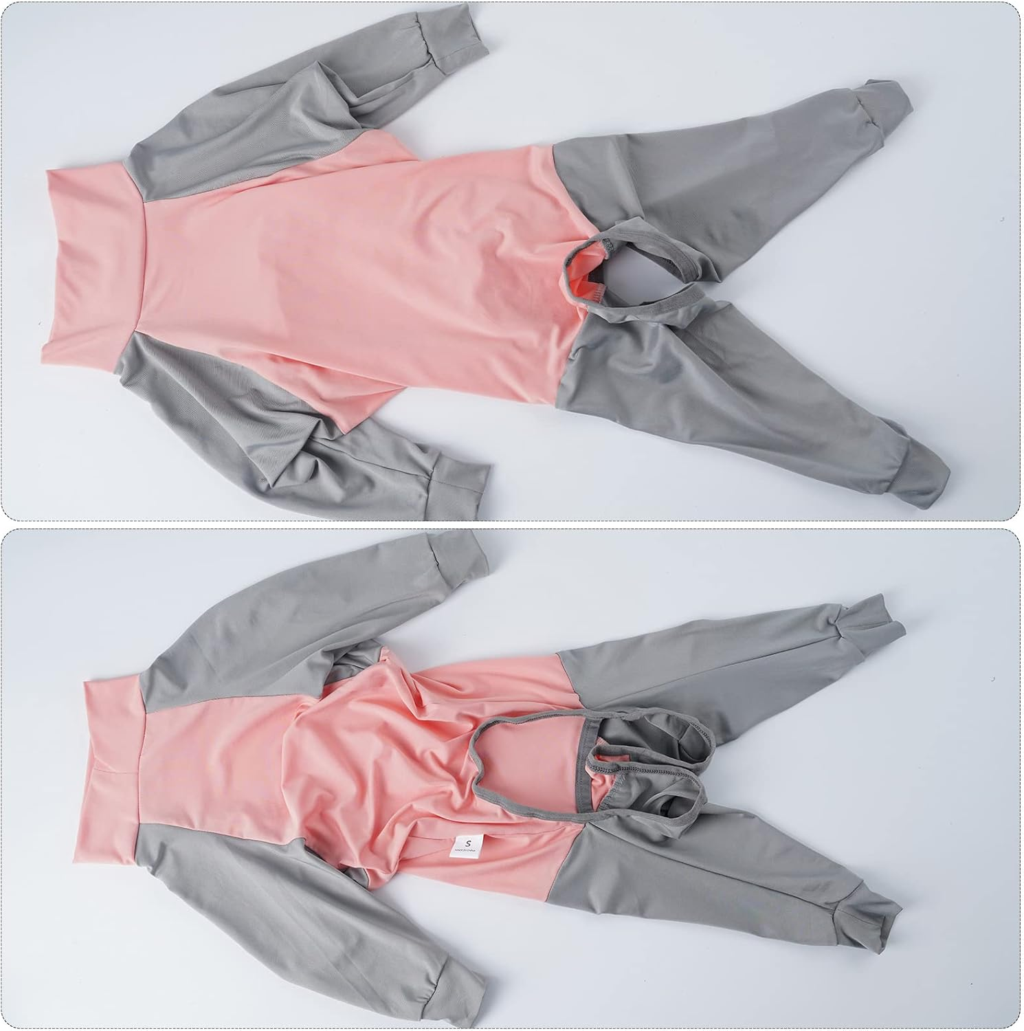 Dog Sweatshirts Four Legs Pet Jackets for Small Medium Large Dogs with Stretchy Fabric Splicing Color Turtleneck Comfortable Fit Pink image number 1