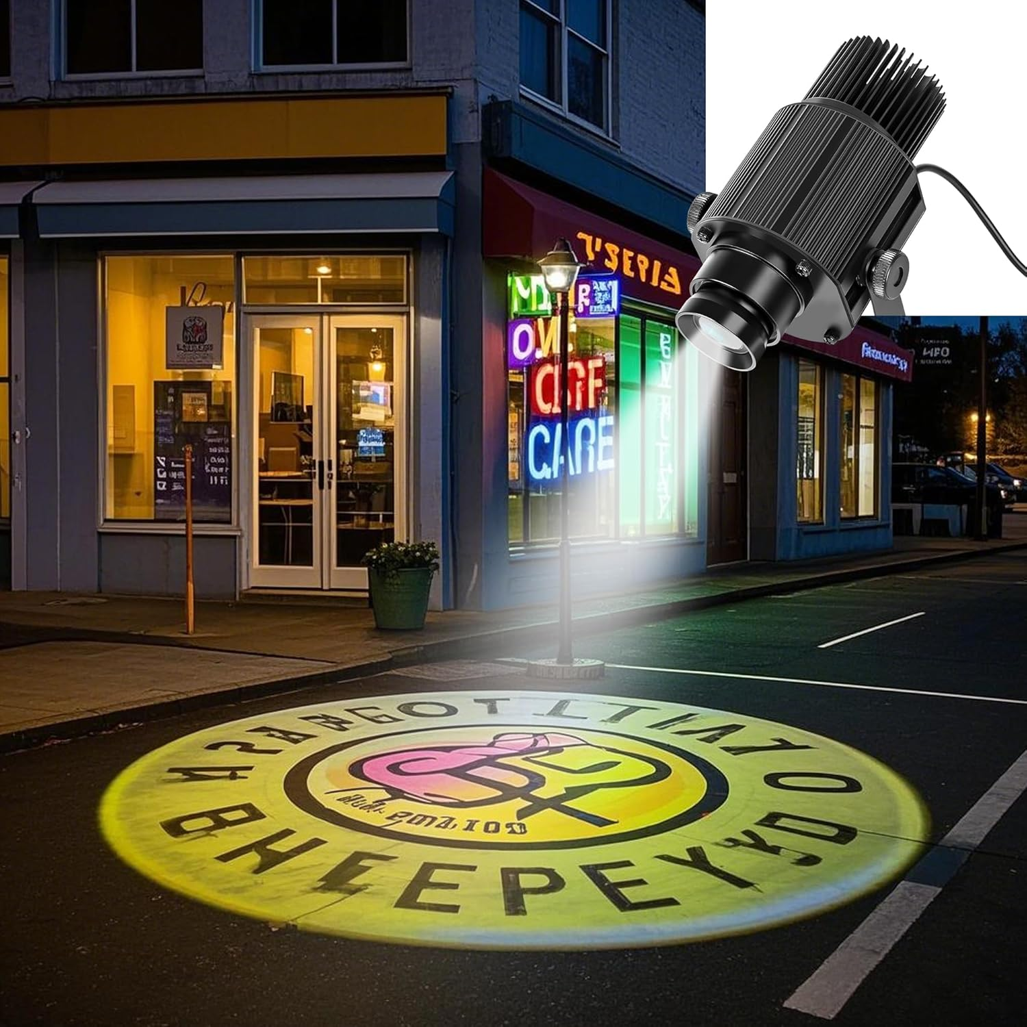 65W GOBO Projector for Business Custom Logo Projectors Rotating Store Floor Personalized Wall Outdoor Waterproof IP67 Image for Shop Advertising,Wedding Stage image number 3