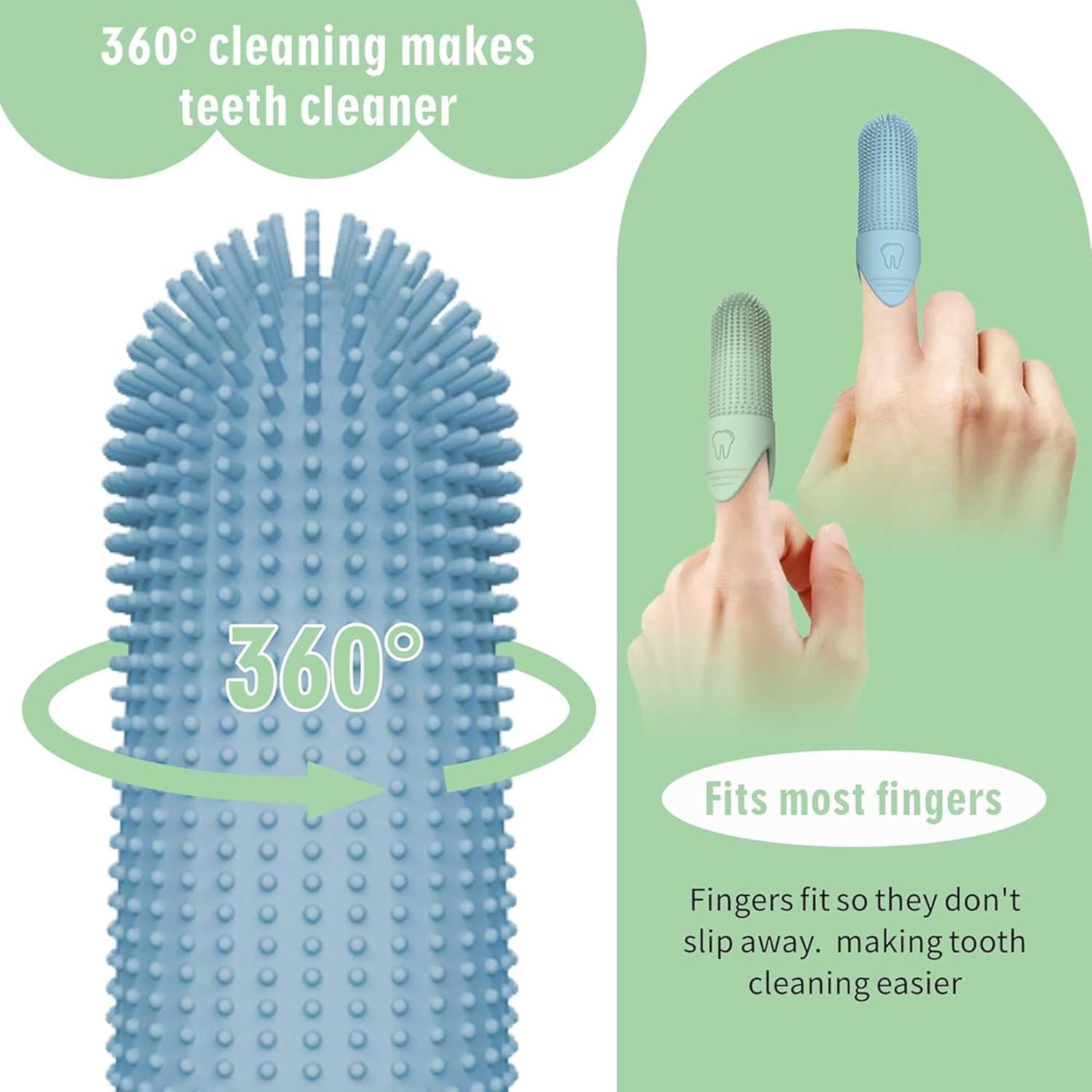 Pet Dental Care Kit, 4-Pack Silicone Finger Toothbrushes for Dogs and Cats, Ultra-Soft image number 4