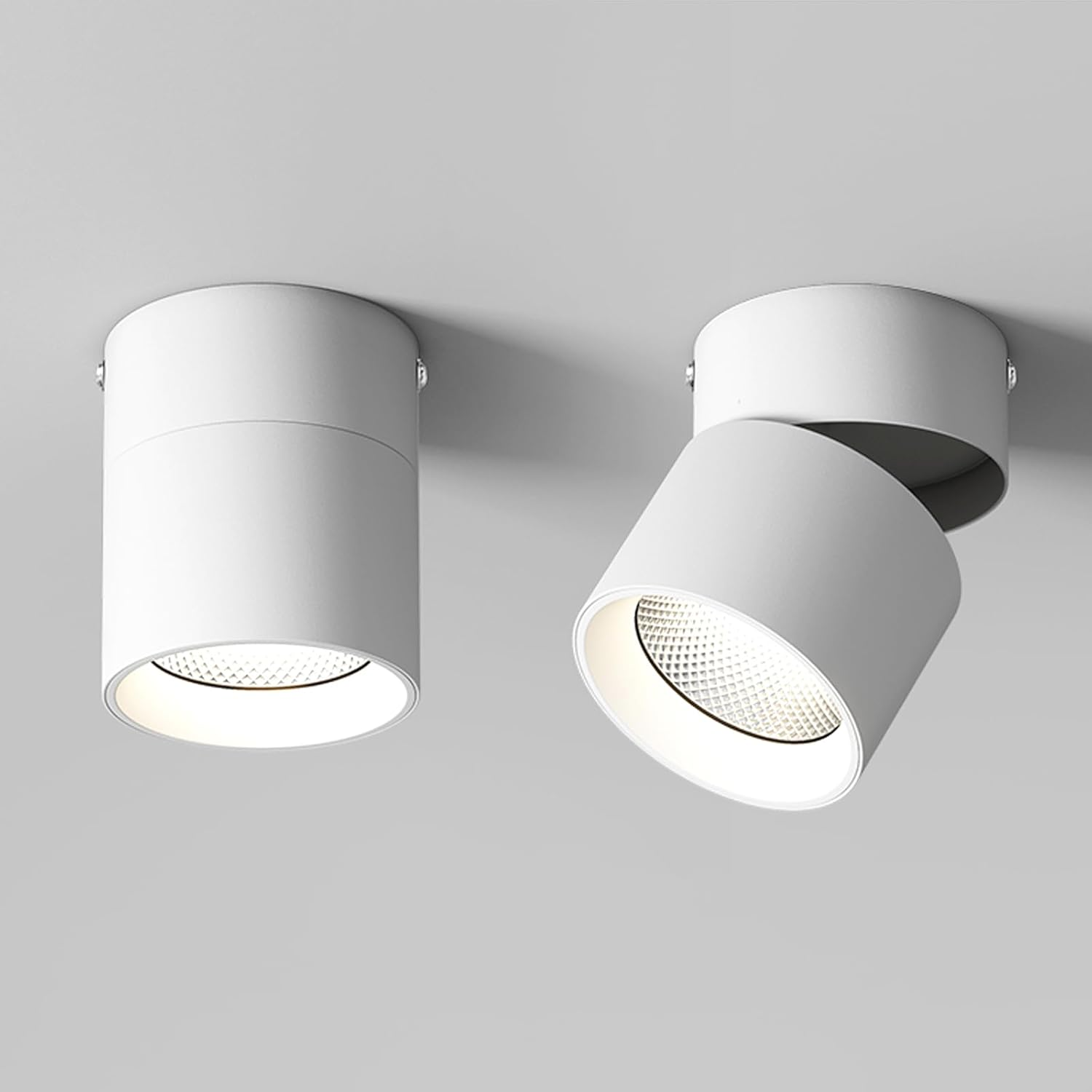 LED Ceiling Spotlight, 10W COB Downlight with 360&deg; Rotation, 4000K Natural White, CRI95, Surface Mount for Bedroom & Artwork (4000K-1PACK)