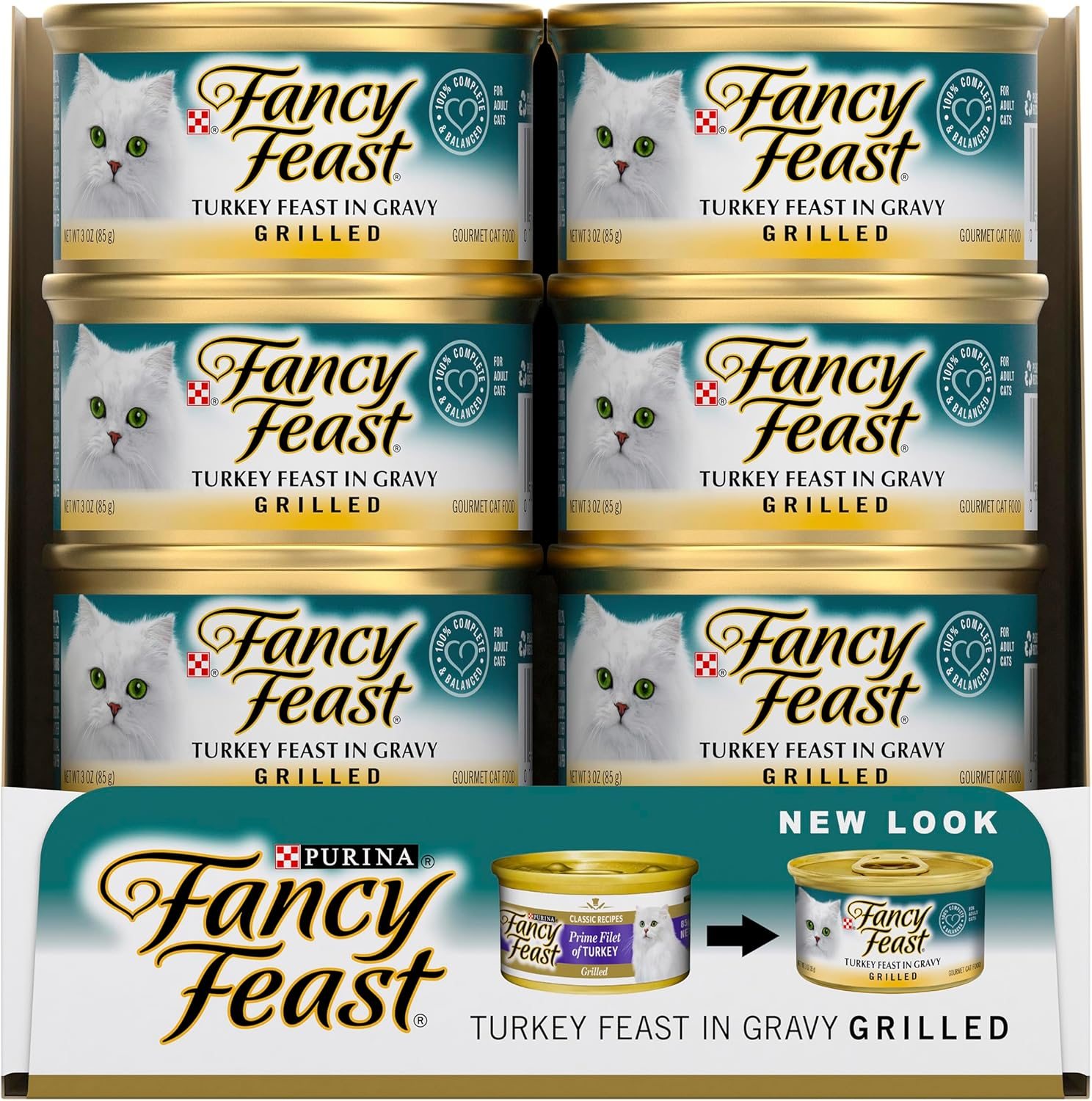 FANCY FEAST Adult Grilled Turkey in Gravy Wet Cat Food 24X85G image number 6