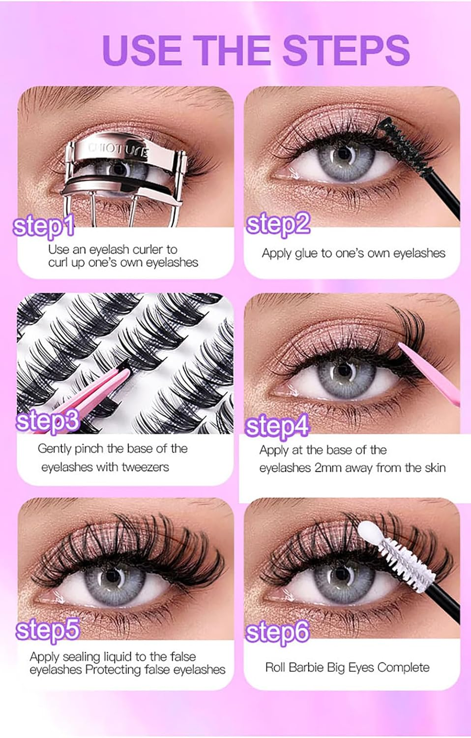 DIY Lash Extension Kit Lash Clusters Eyelash Extension Kit, 9-16Mm Mix Curl Individual Lashes Kit with Lash Bond and Seal Lash Tweezers for Self Use(9-16 MIX KIT) image number 2