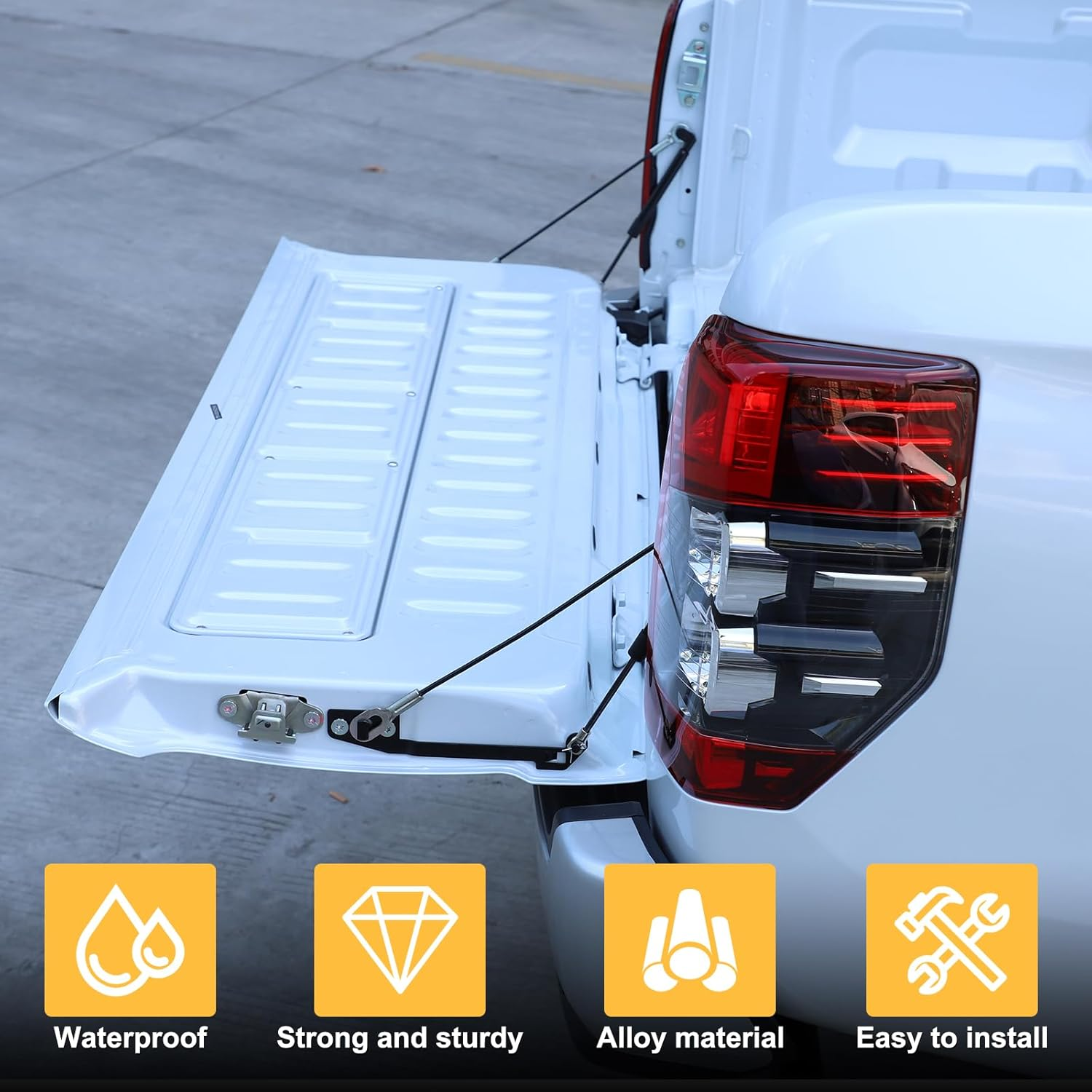 Yinaniutos Truck Tailgate Lift Assist Kit Compatible with Mitsubishi Triton 2015-2022 Accessories, Tailgate Lift Support Gas Spring Prop Rod, Carbon Steel image number 4