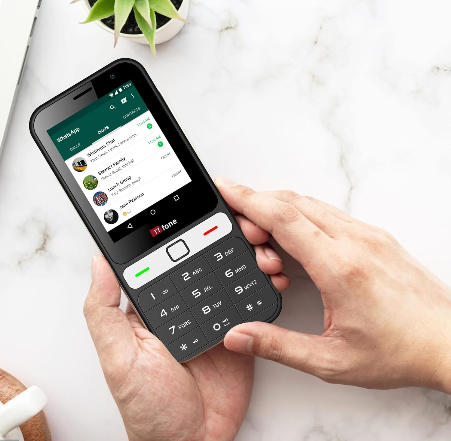 Ttfone TT280 - Phone 4G Dual SIM Single with Android, 2.8 Inch Touchscreen, Keyboard, 2MP Camera, USB-C - Mobile Phone Unlocked, Easy to Use (With USB Cable) image number 3