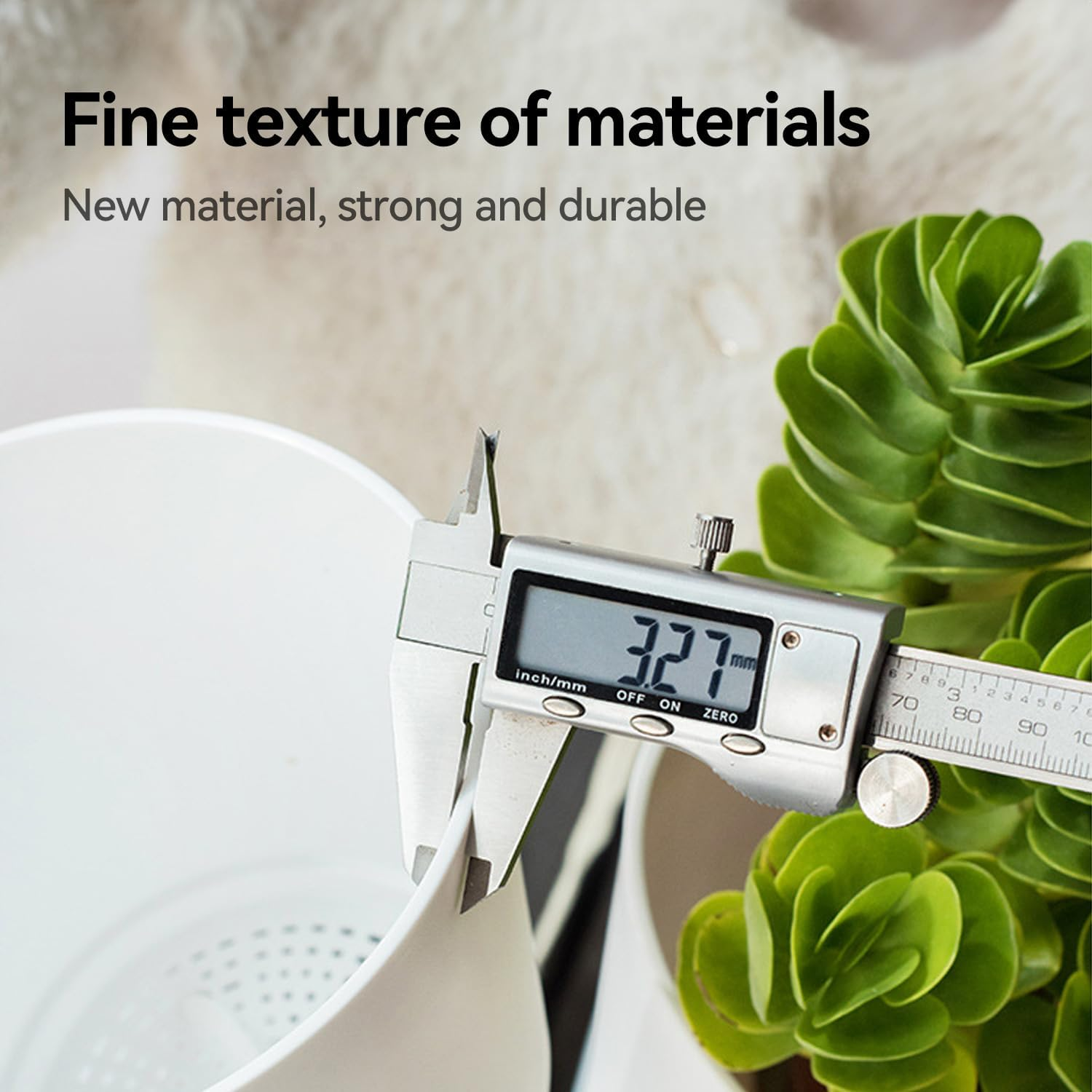 6 Pack Plant Pots, 8/7/6.5/6/5.5/5 Inch Self Watering Plant Pots with Drainage Holes and Saucers Modern Decorative Plastic Pots for All House Plants - White image number 4