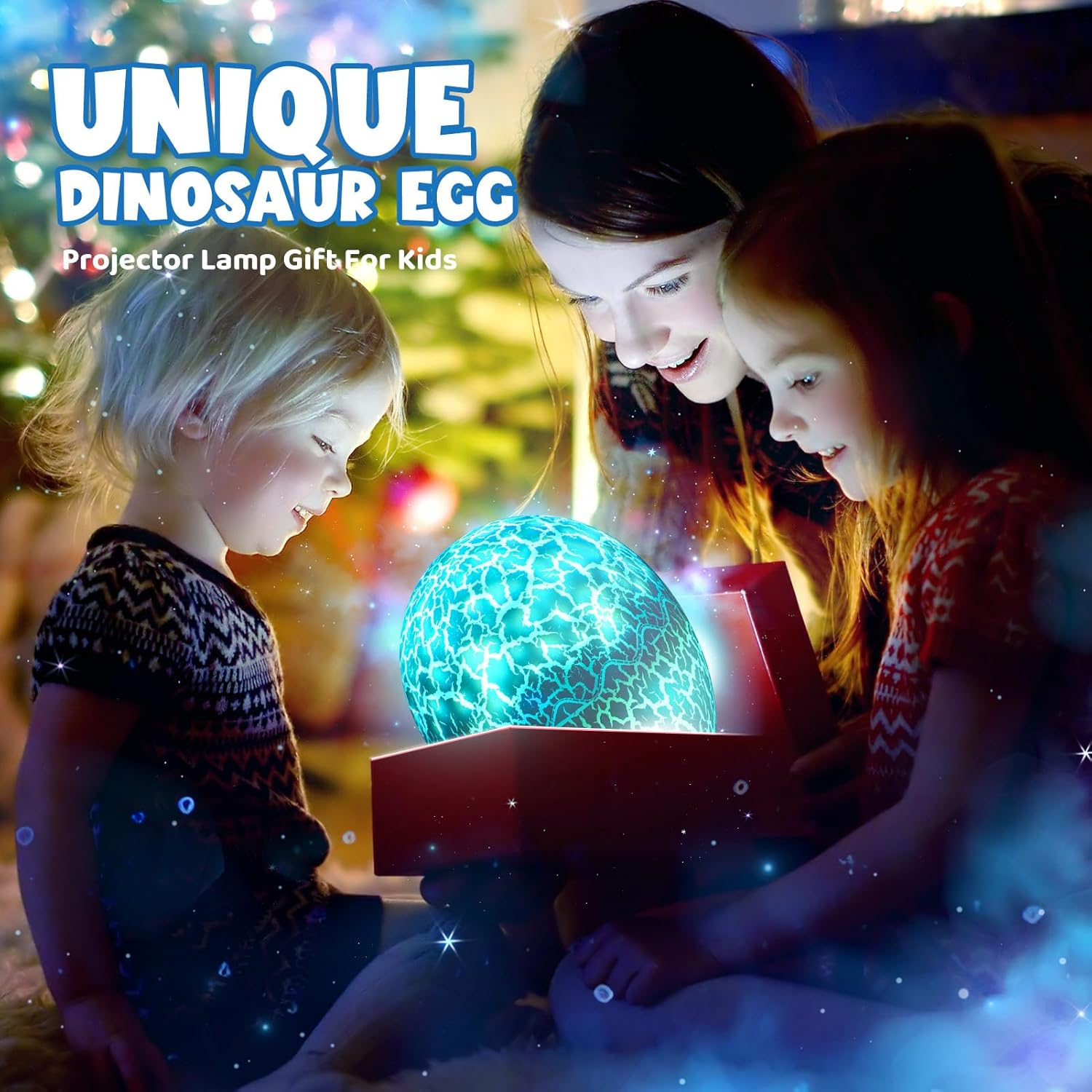 Dinosaur Star Projector for 3-12 Year Old Gifts, Vingtank Dinosaur Egg Night Light Kids Toys for 3 4 5 6 7 8 9 Year Old Boys Girls 2-In-1 Dino & Star Projector for Toddler Christmas Birthday Gifts image number 3