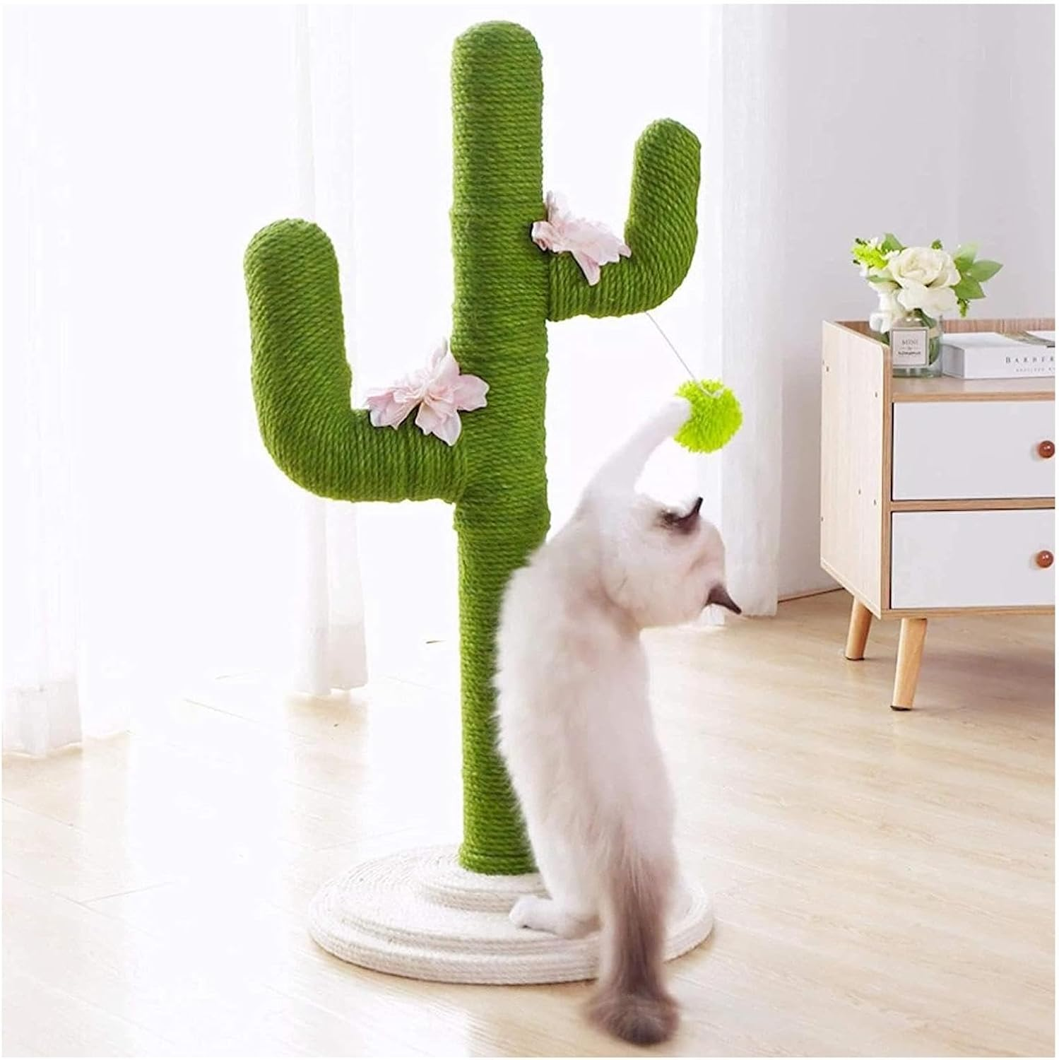 Multifunctional Tree Cat Climbing Frame Sisal Cat Tower Jumping Platform Rattan Mat Cat Scratching Board Cat Condo image number 1