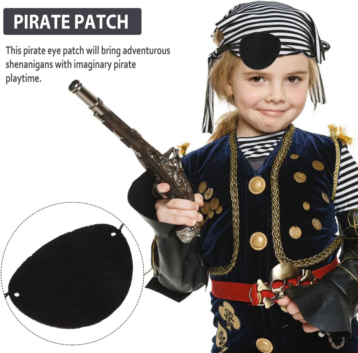 Baluue 14Pcs Pirate Eye Patch for Boy Girl Adorable Single Eye Patches for Halloween Costume Soft Felt Material for Comfortable Wear Fun Party Props for Boys and Girls image number 4
