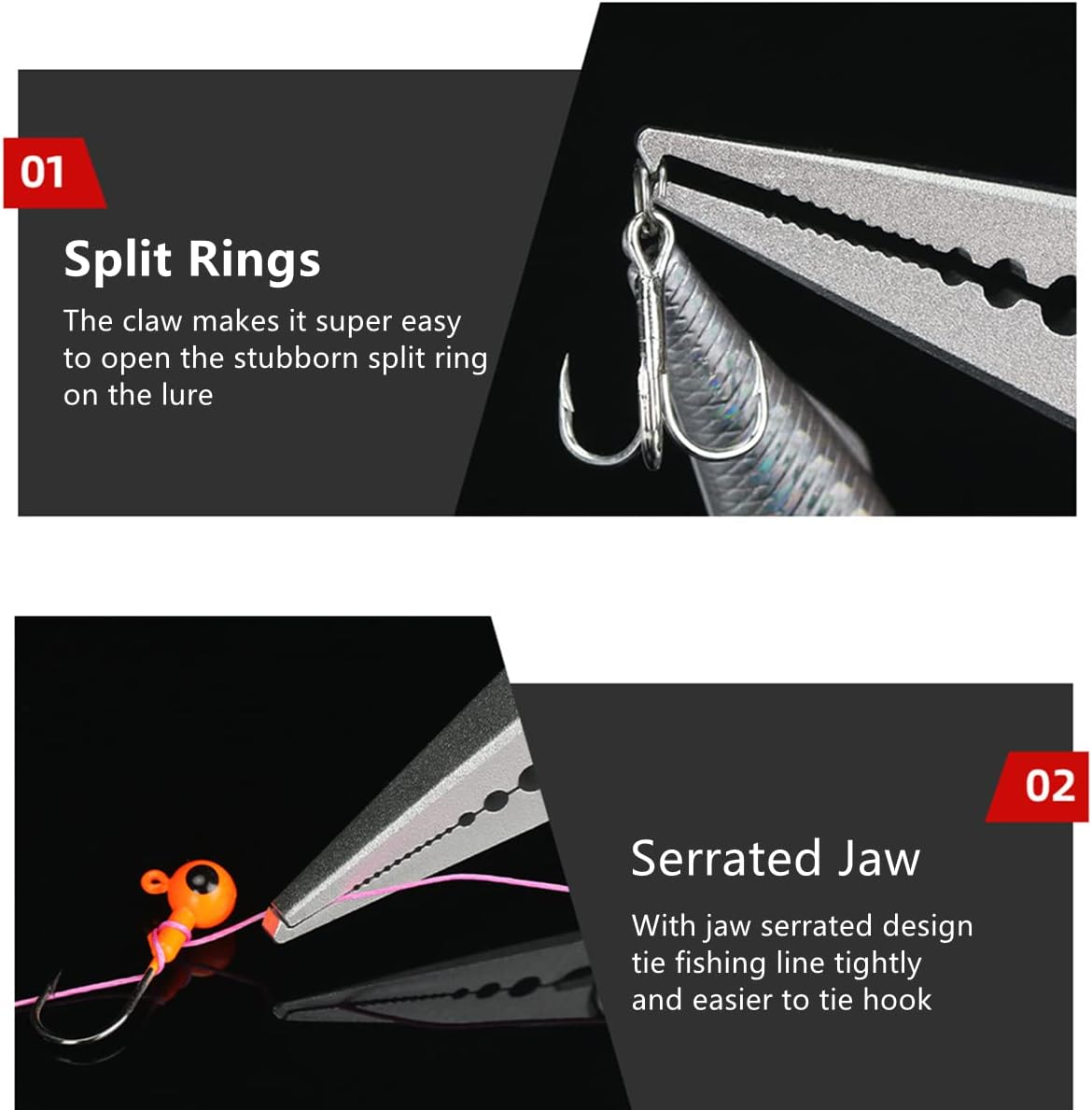 Fishing Pliers, Multi-Function Fishing Pliers Hook Remover Split Ring,Fly Fishing Tools Set,Ice Fishing,Fishing Gear,Fishing Gifts for Men image number 6