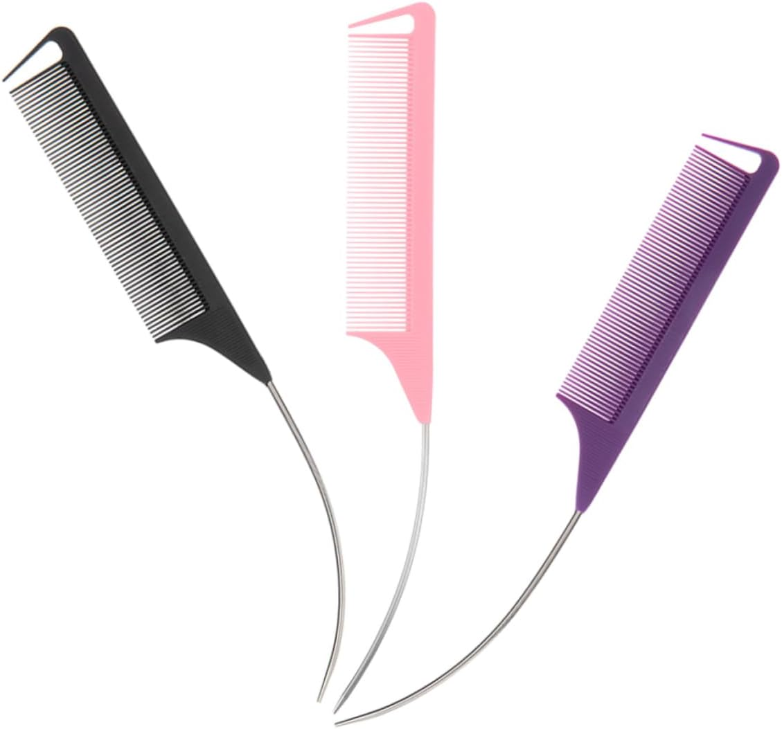 TOVINANNA 3Pcs Hair Styling Comb Set Curved Tail Fine Tooth for Hair Parting Highlighting and Updo Versatile Hairdresser Tools for Salon and Home Use Lightweight image number 1