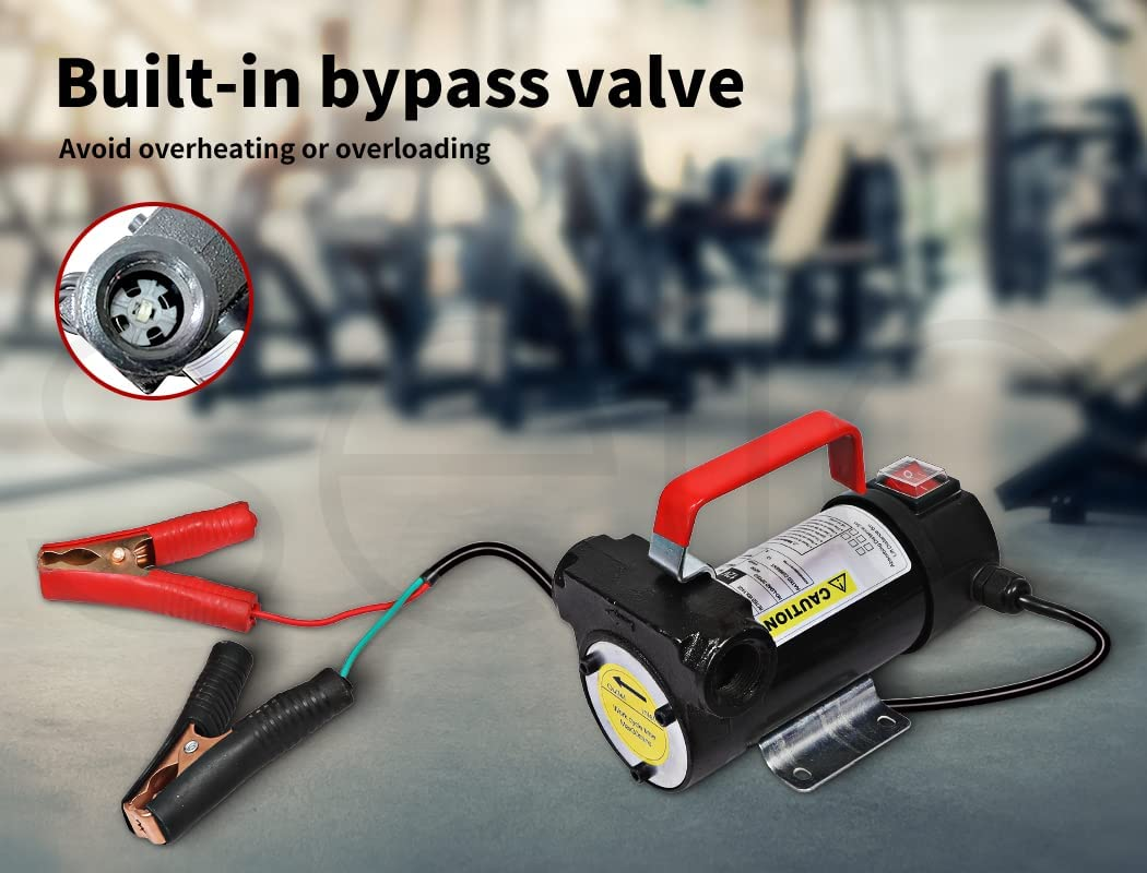 Traderight Fuel Transfer Pump 260W,12V DC,6 M Lift,Portable Electric Diesel Transfer Extractor Pump Kit with Automatic Shut-Off Gun Nozzle,Delivery & Suction Hose for Diesel, Kerosene,Transformer Oil image number 5