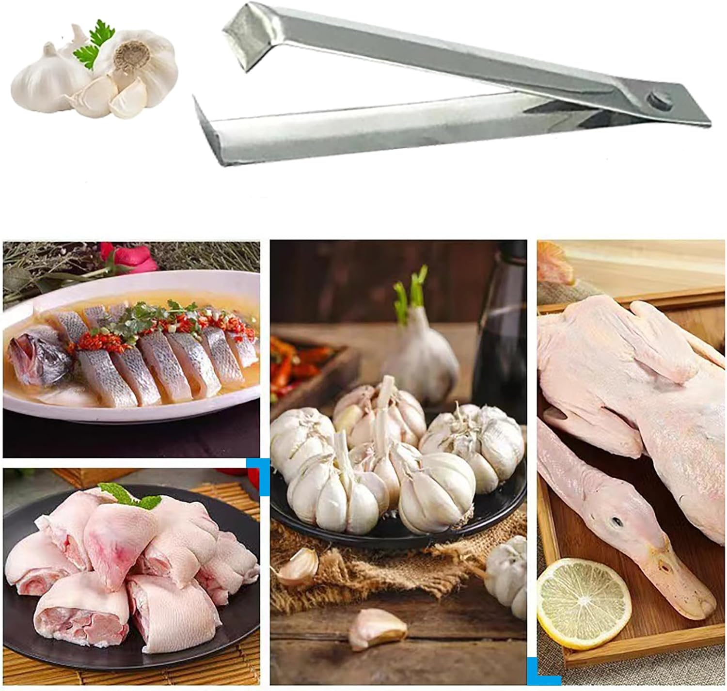 4Pieces Fish Bone Tweezers Upgraded - Global Japanese Pin Tweezer Pliers Curved Non-Slip Grip Set Remover Kitchen Tool Flat Bevel Edge Stainless Steel Fishbone Clips