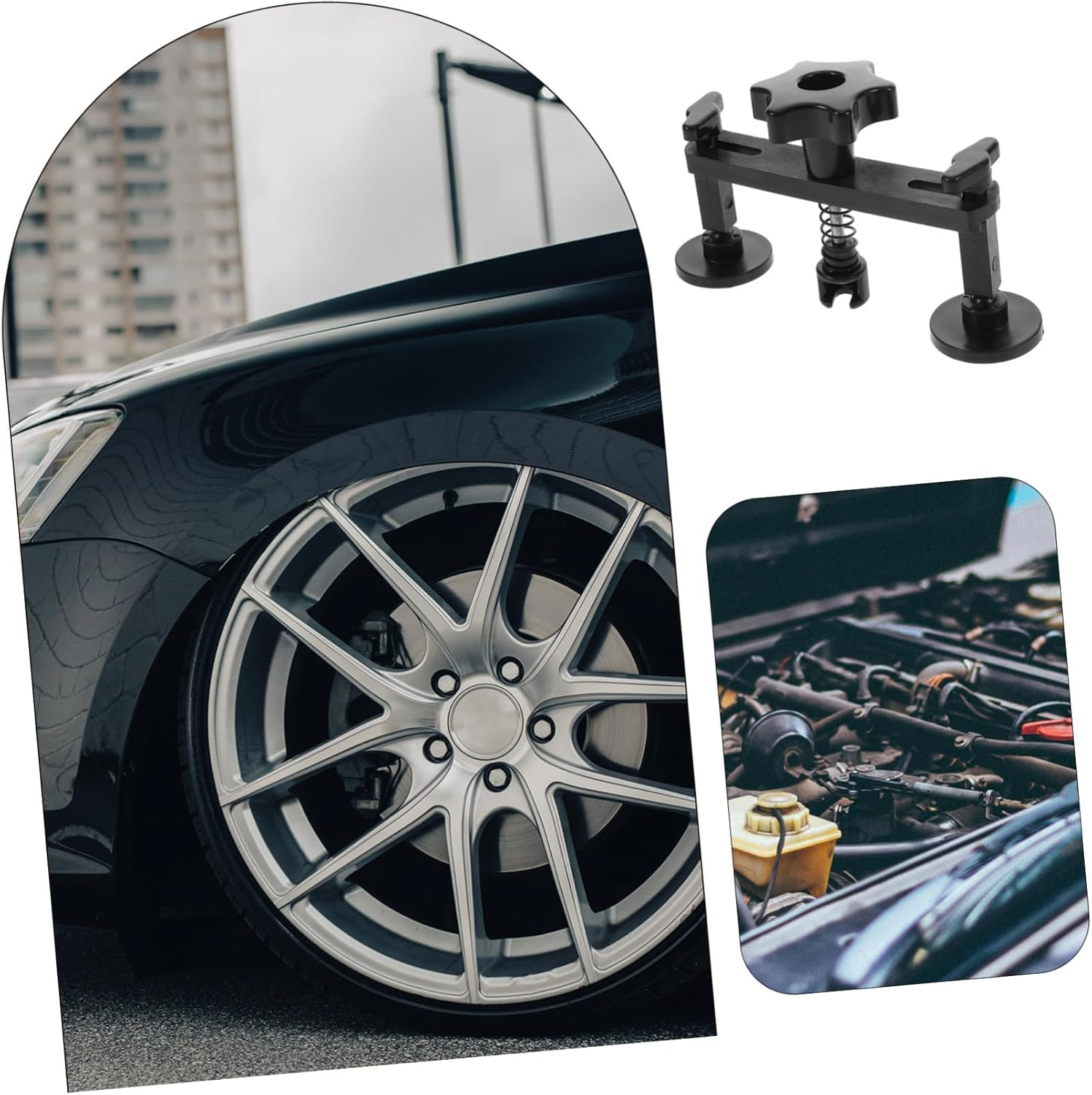 Cabilock Automotive Dent Tool Kit Black Suction Bridge and 18 Adhesive Tabs Small and Large Dent Sucker for Car Hail Damage Repair And