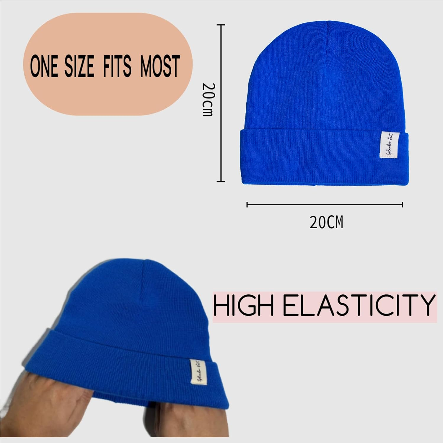 Splendor Vast Beanie for Children Unisex Knit Cuffed Plain Winter Beanies Hats Skull Cap - Dark Blue image number 6