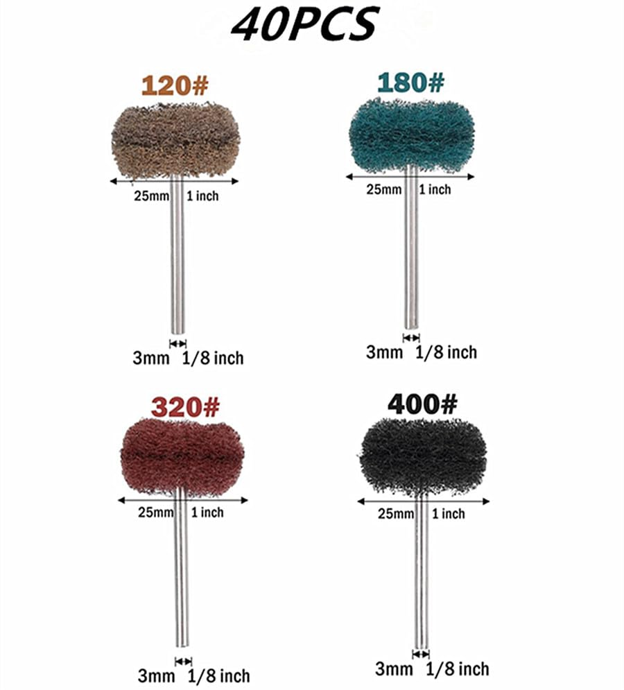 Walquicks 40 PCS 1 Inch Abrasive Buffing Polishing Wheel Set for Rotary Tool, Polishing & Buffing Kit with Abrasive Wheels, Rotary Tool Accessories for Metal, Wood, Plastic image number 5