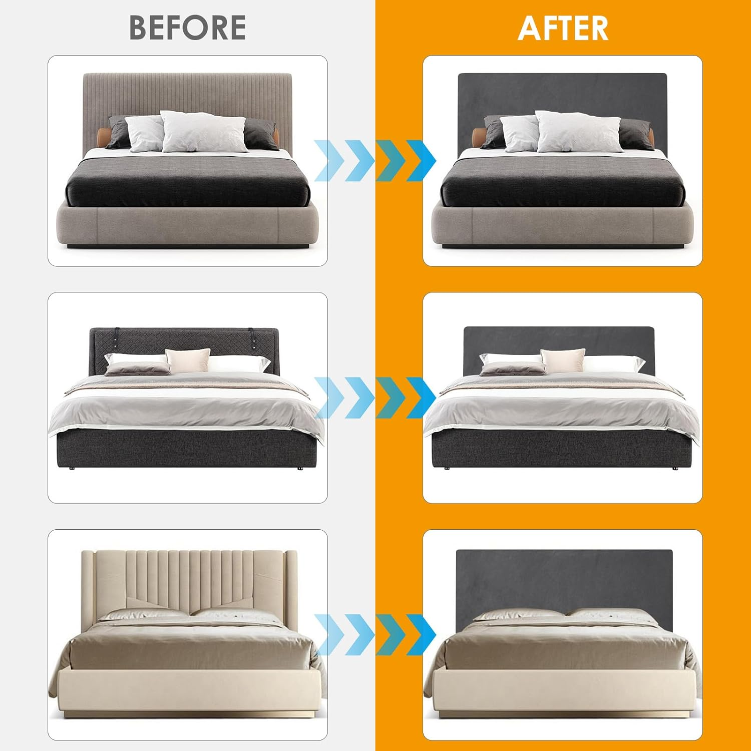 Yanclife Bed Headboard Covers, Universal Stretch Headboard Cover, Modern Velvet Elastic Dustproof Protector Cover for King/Double Bed (Dark Gray, 150-170 CM)