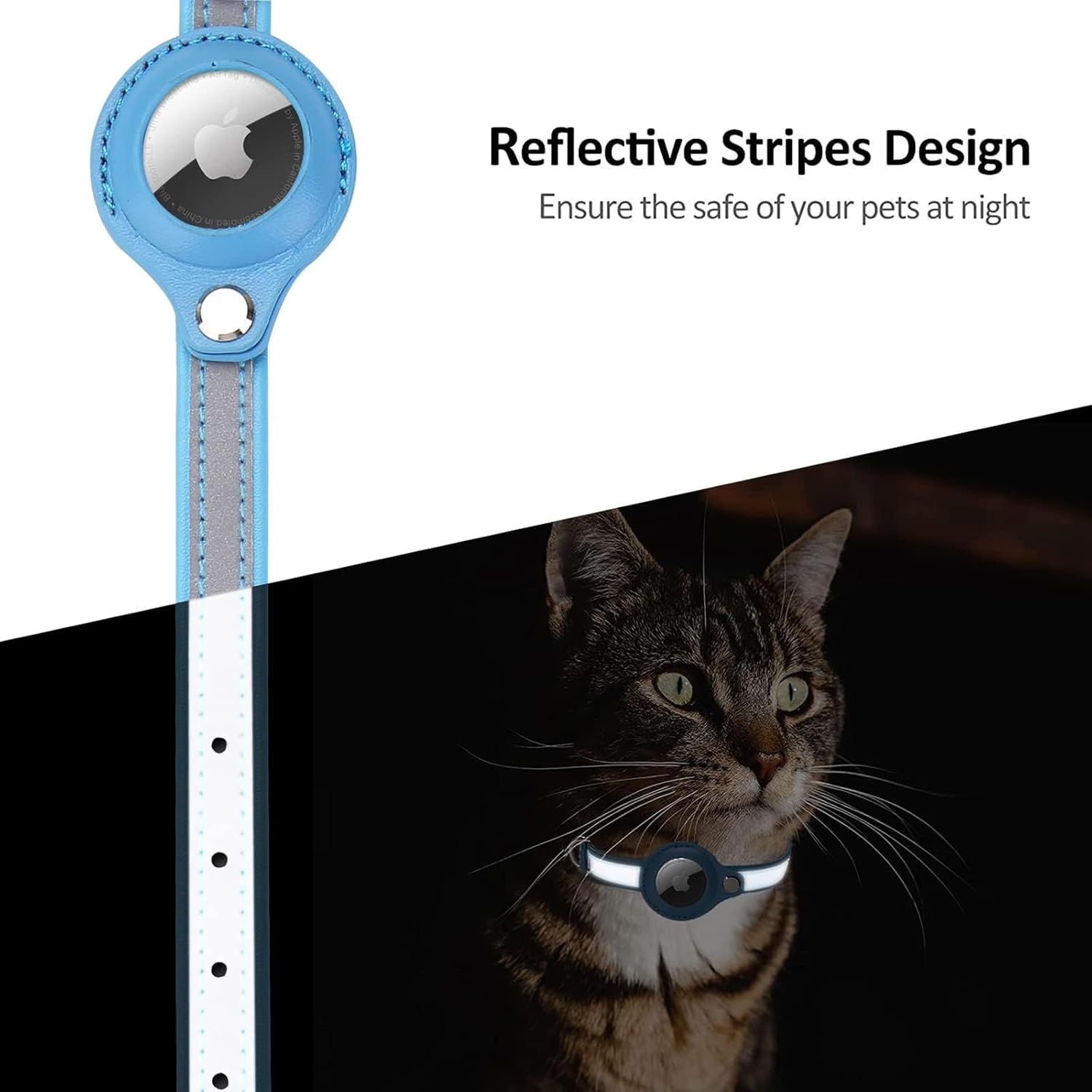 Cozioz Reflective GPS Pet Collar with Adjustable Holder and Bell &ndash; Anti-Lost Tracker Collar for Cats, Kittens, and Small Dogs (L) image number 5