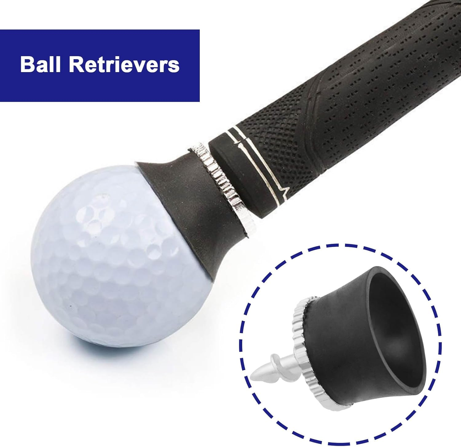 SG Store 2Pcs Golf Ball Pick-Up Golf Suction Cup Ball Grabber with Silicone Suction Golf Practice Pick up Training Aids Golf Club Accessories image number 4