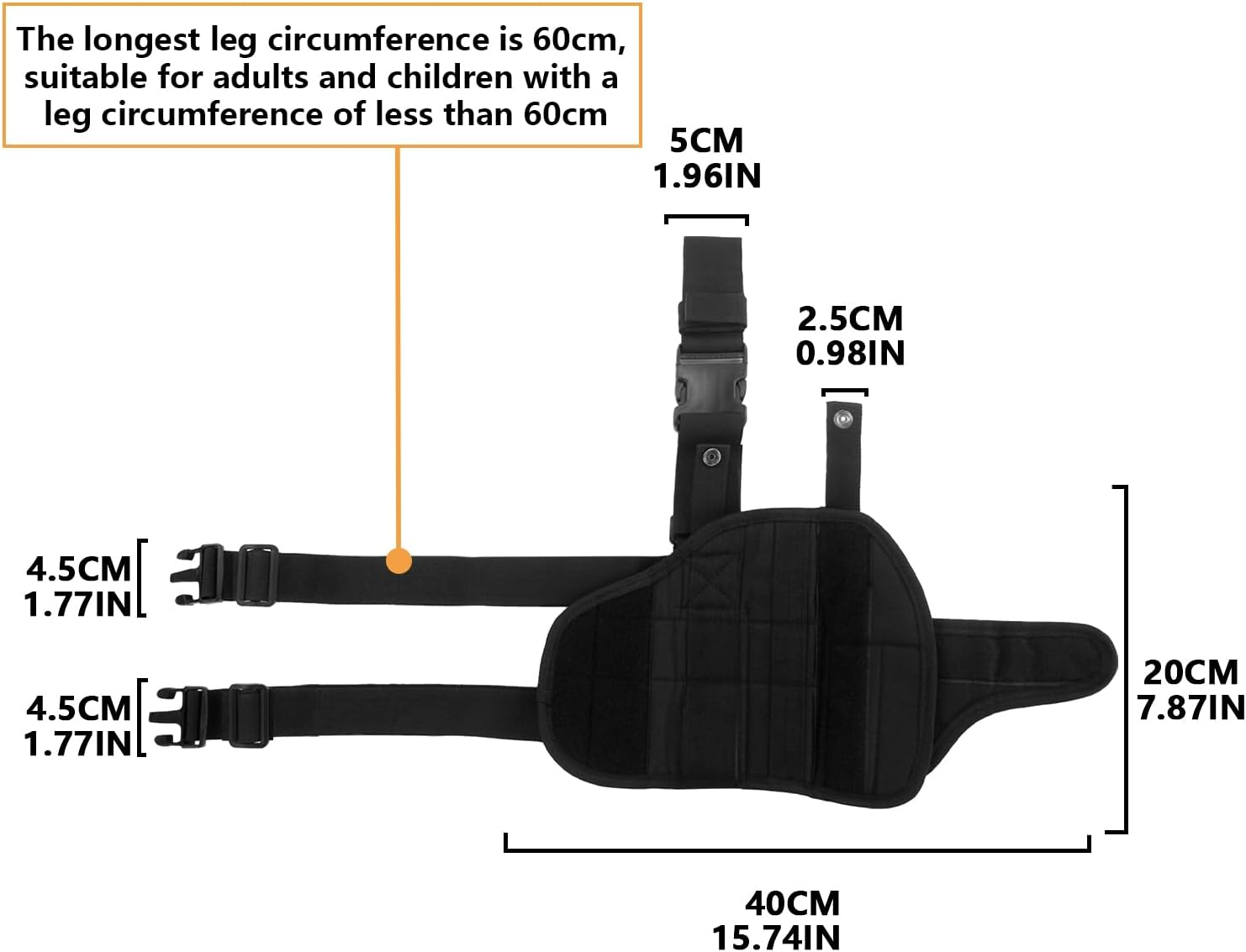 TORMEN Adjustable Tactical Right Leg Pistol Gun Holster,Compatible for Nerf Elite Series Blaster image number 3