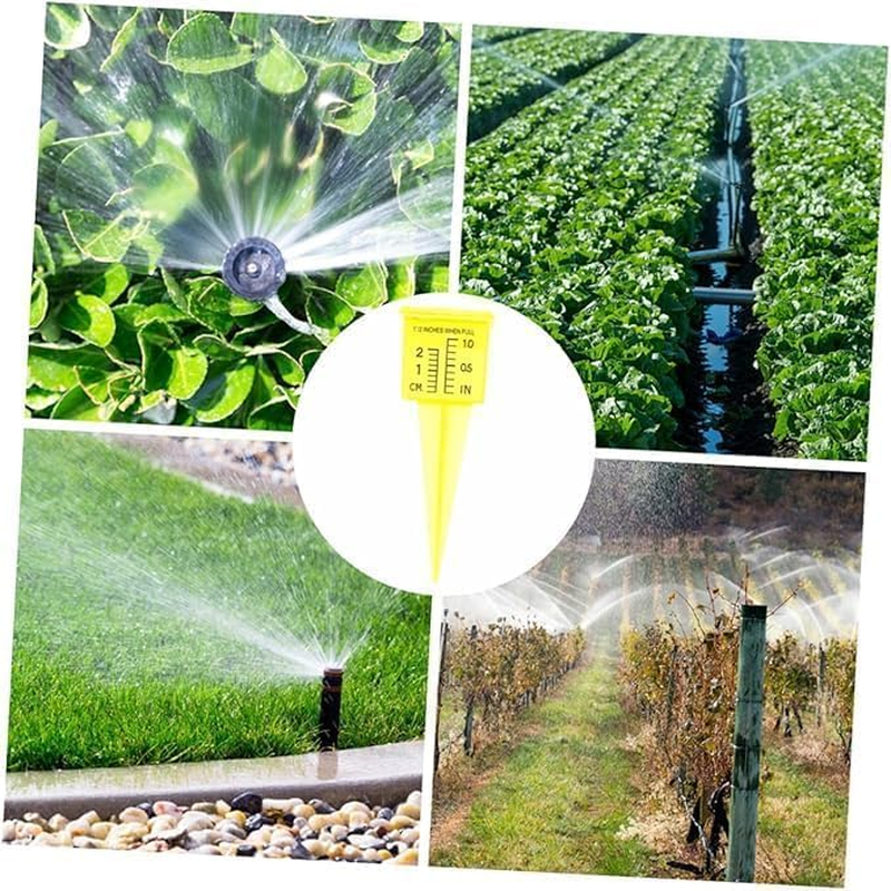 1.5" Rain Gauge/Sprinkler Gauge, Wide Mouth, Bright Yellow Outdoor Water Measuring Tool 10 Piece image number 3