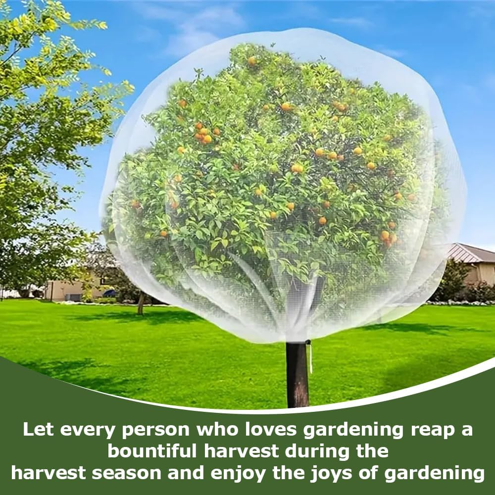Large Fruits Tree Netting, Breathable Fruit Tree Netting Cover &ndash; Upgraded Zipper & Drawstring for Pest & Bird Protection, Frost-Resistant Plant Cover for Vineyards, Citrus Groves, and Home Gardens image number 1