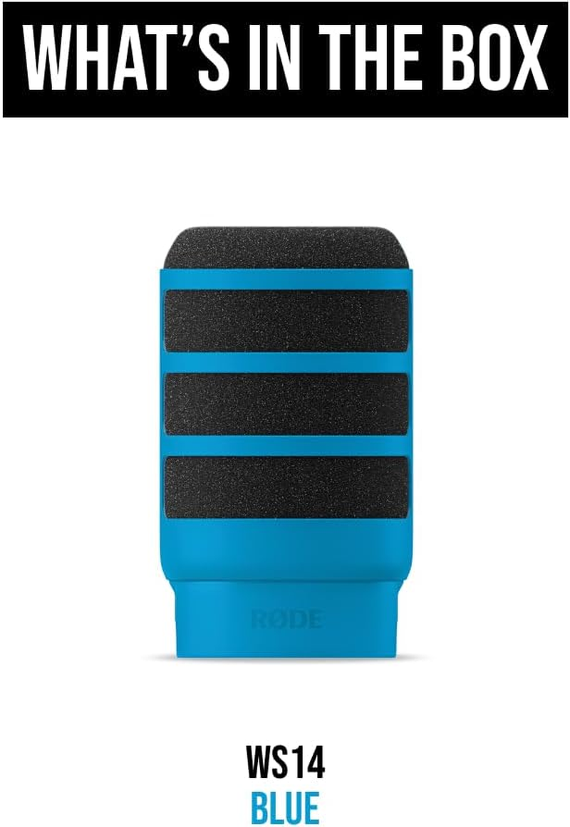 R&Oslash;DE WS14 Premium Pop Filter for Podmic and Podmic USB (Blue) image number 1