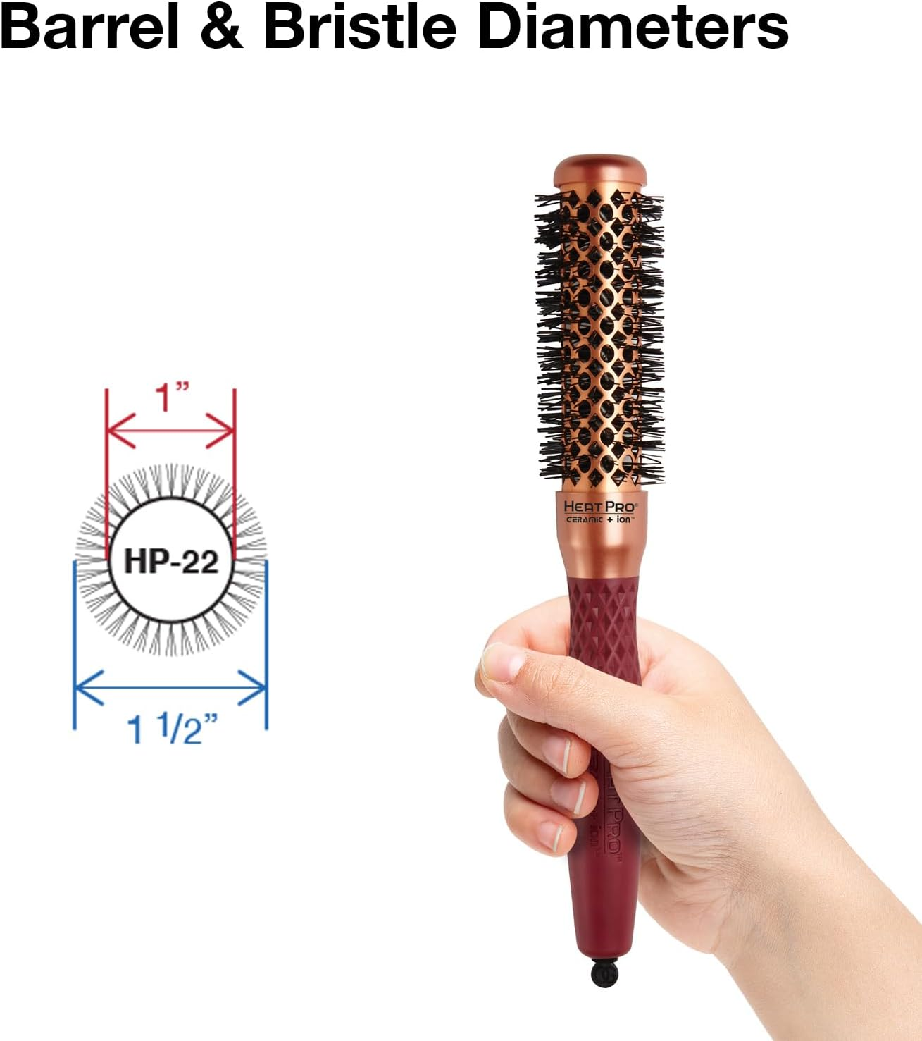 Olivia Garden Heat Pro Ceramic + Ion HP22 round Thermal Hair Brush image number 2