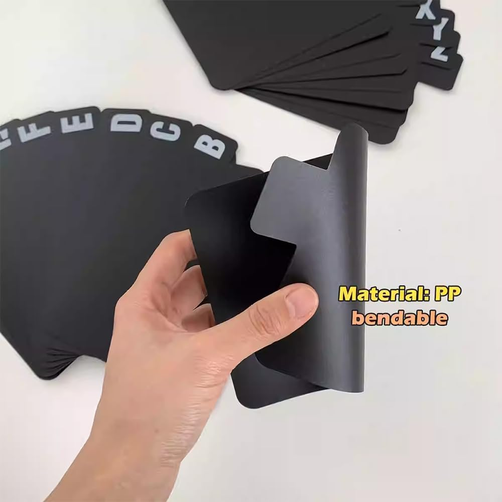 26 Pcs A-Z Vinyl Record Dividers with Alphabet Tabs &ndash; Side-Printed File Organizer for Records, Albums & CD Storage &ndash; Durable Dvd-Style Alphabetical Organizer image number 4